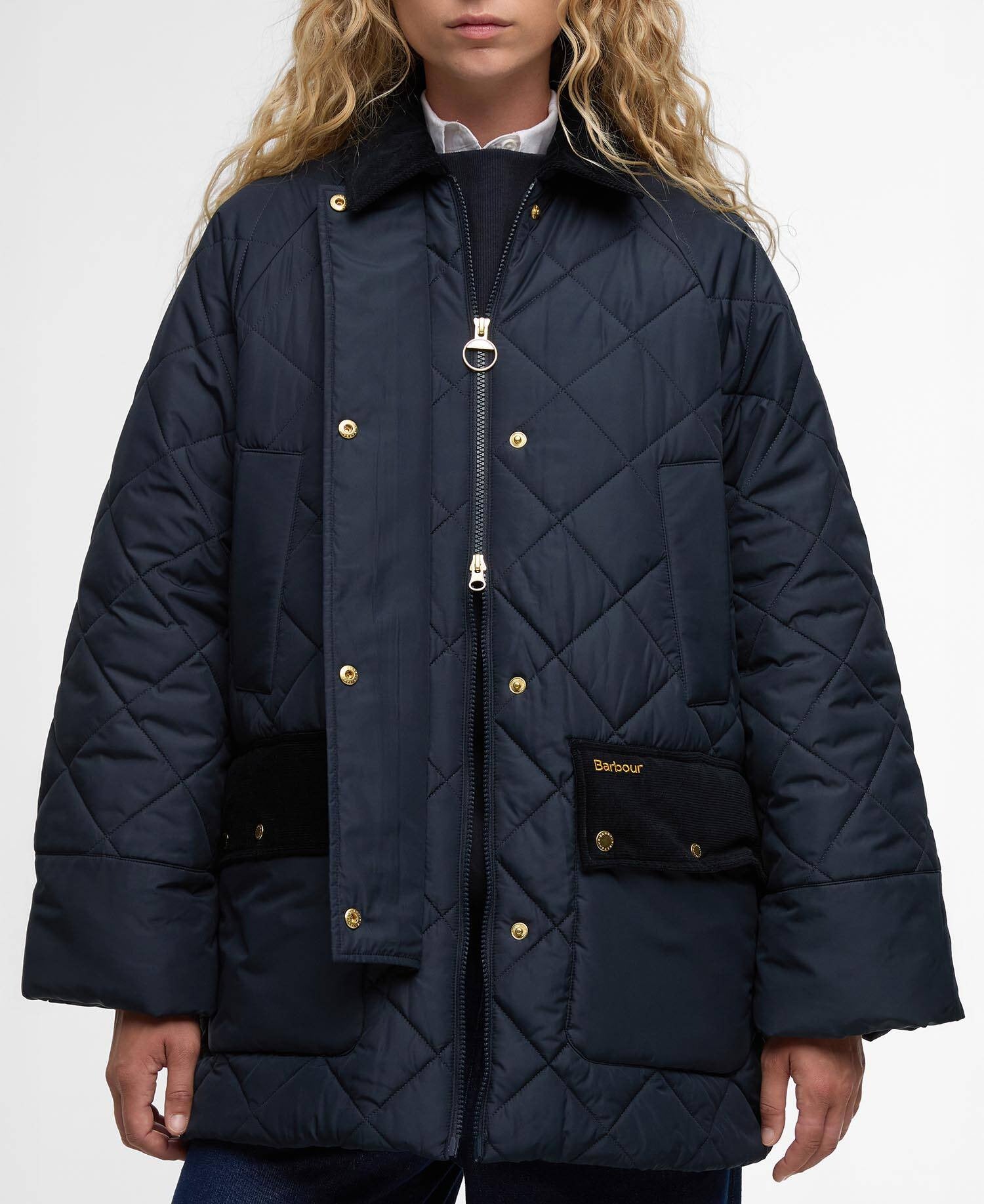 Aldburgh Quilted Jacket - Navy/Dress Tartan