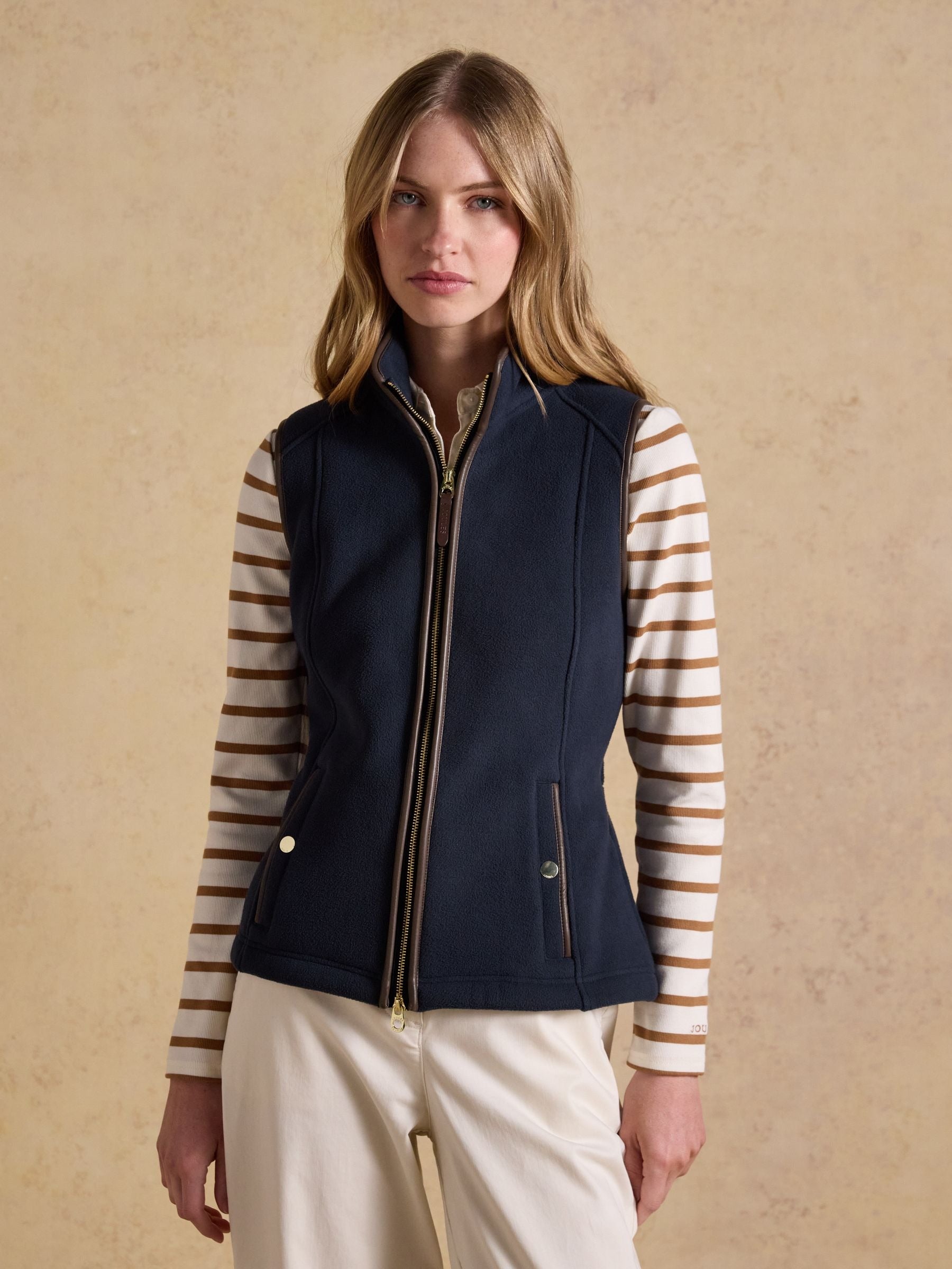 Heritage Navy Blue Regular Fleece Gilet