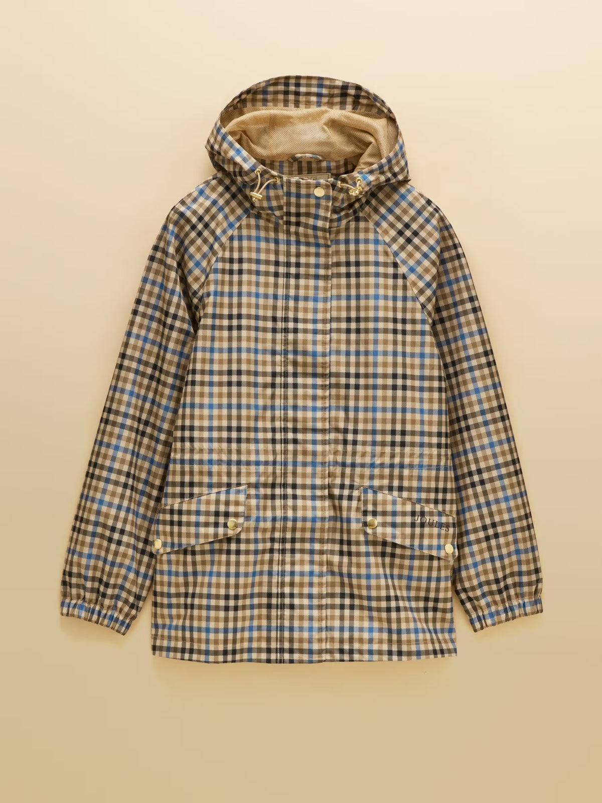 Everdry Brown Check Waterproof Packable Raincoat With Hood