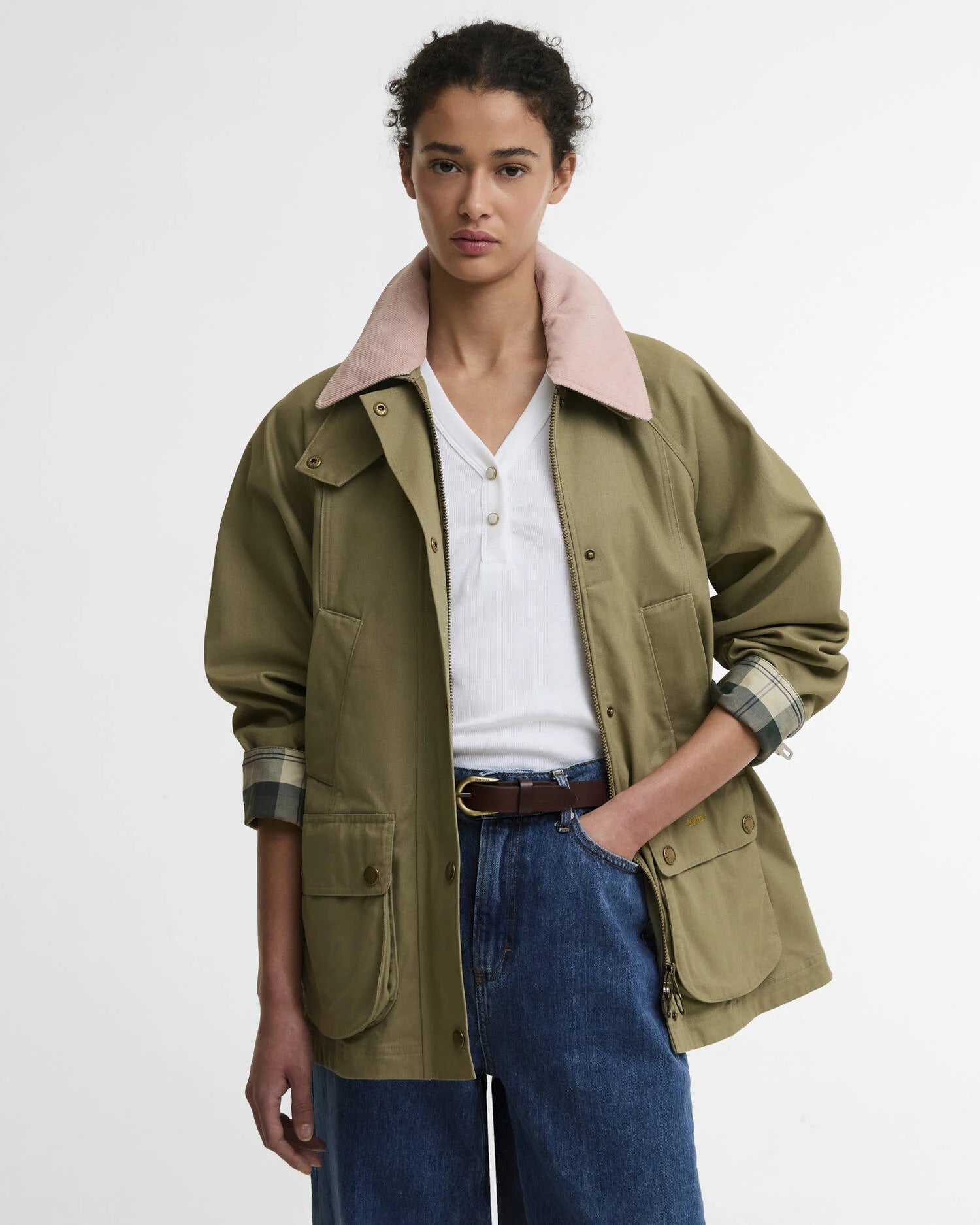Modern Beadnell Casual Jacket - Bleached Olive/Ancient/Gardenia