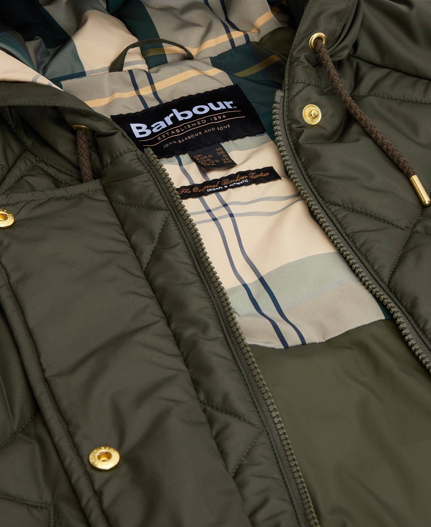 Braidley Quilted Jacket - Olive/Ancient Tartan