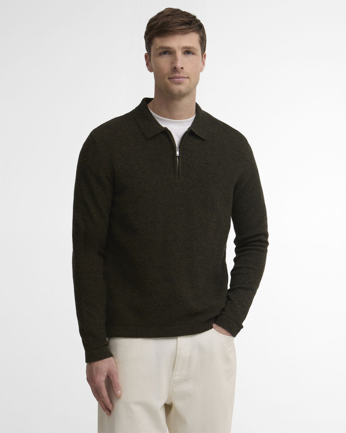 Bearsted Knitted Polo Shirt - Sage