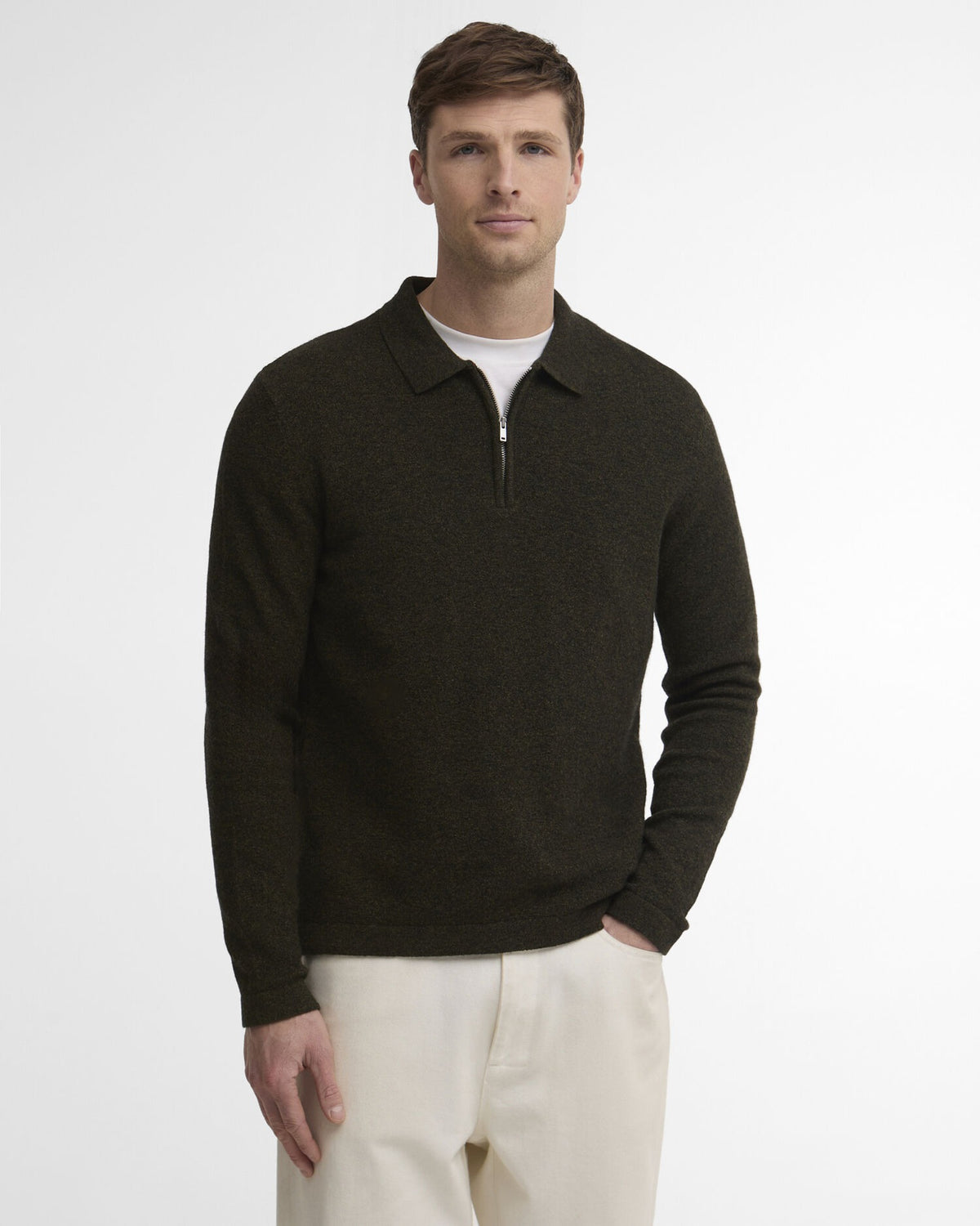Bearsted Knitted Polo Shirt - Sage