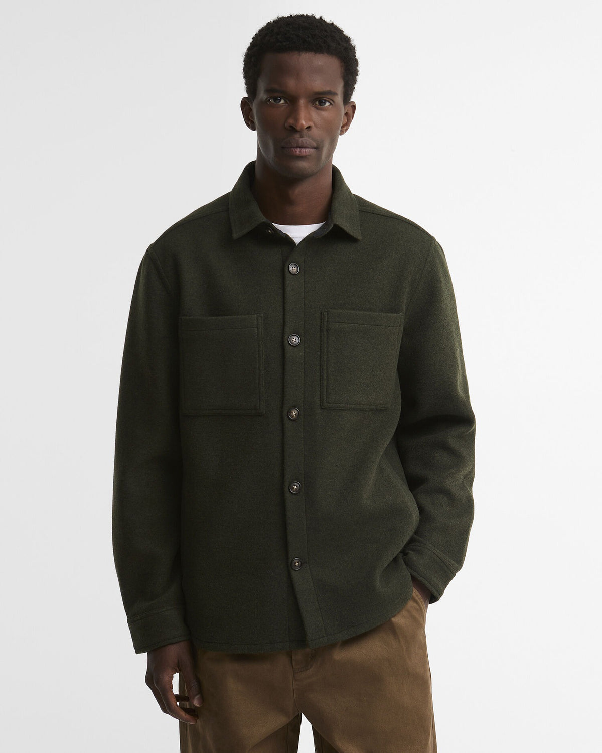 Marltown Tailored Wool-Blend Overshirt - Sage