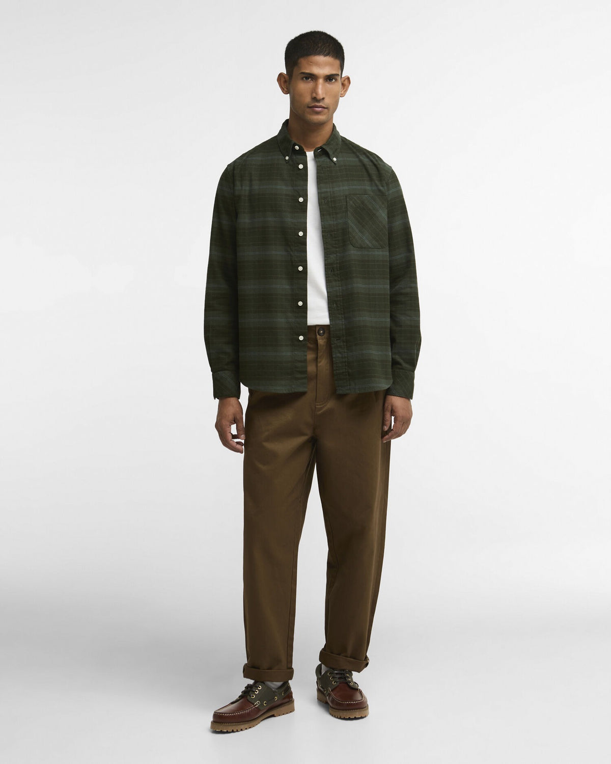 Mineral Tartan Authentic-Fit Long-Sleeved Shirt - Pine Glen