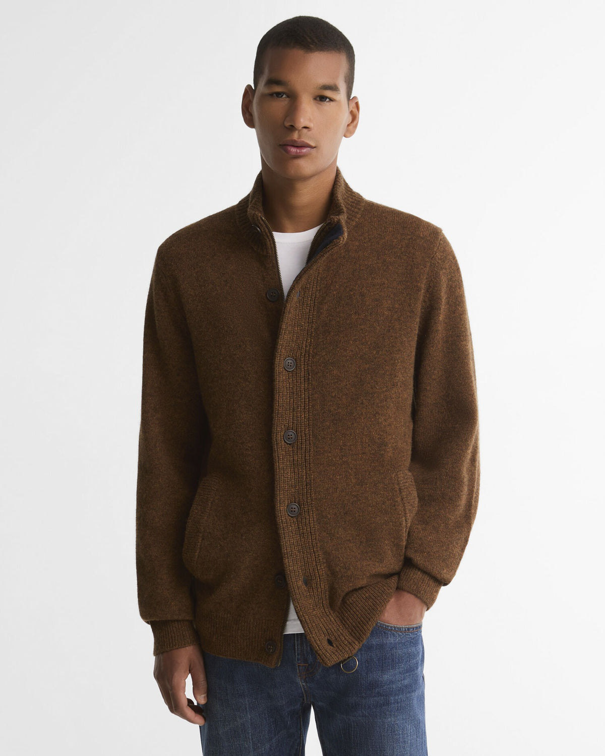 Essential Elbow-Patch Cardigan - Bracken