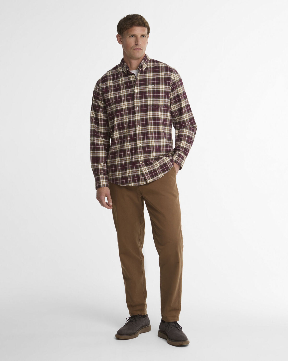 Telfield Regular Long-Sleeved Shirt - Dark Bordeaux