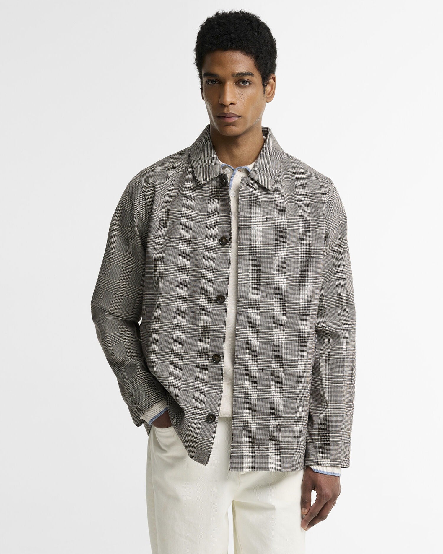 Modern Short Lorden Showerproof Mac - Prince Of Wales Check
