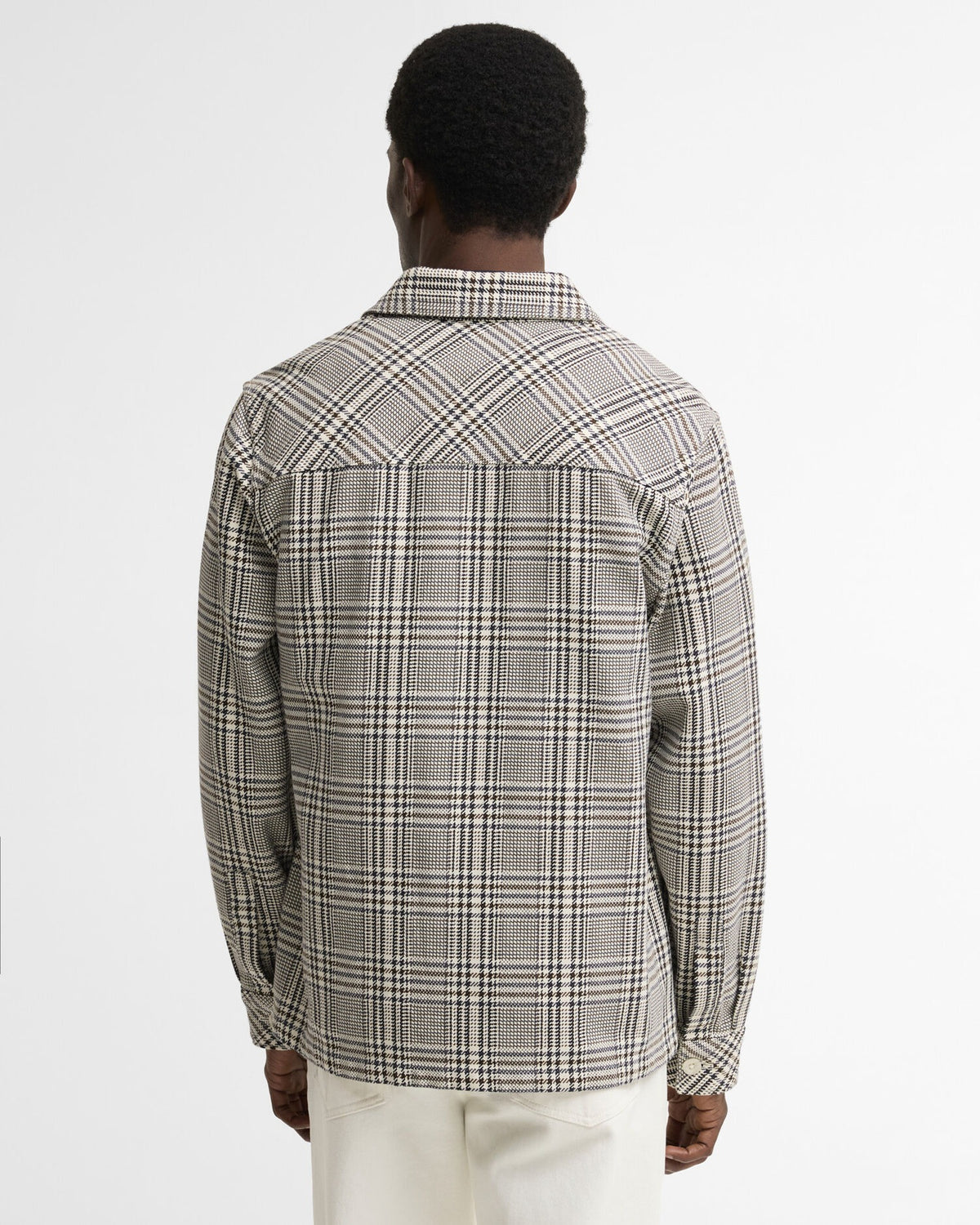 Alderney Houndstooth Overshirt - Whisper White