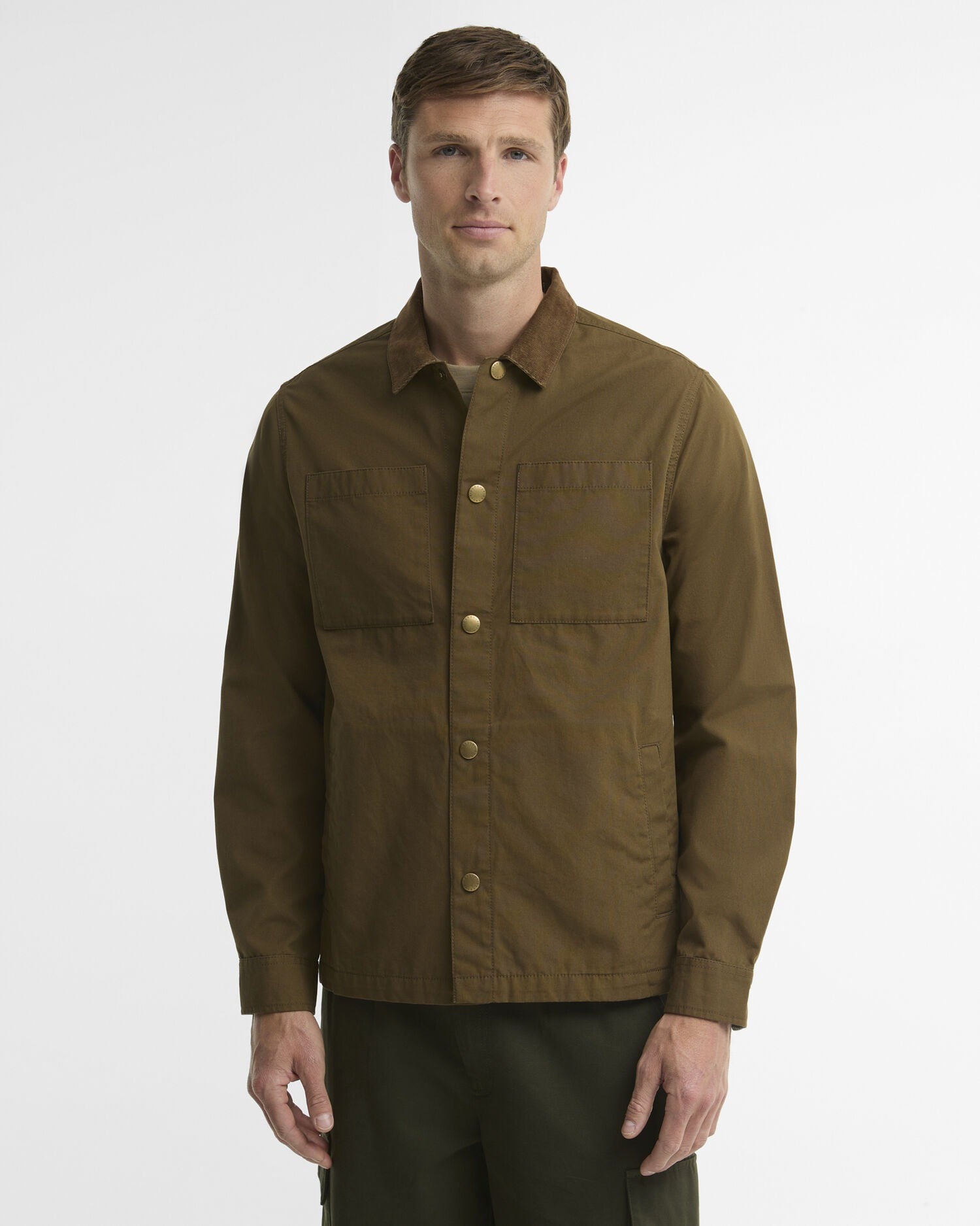 Cord Collar Twill Overshirt - Beech