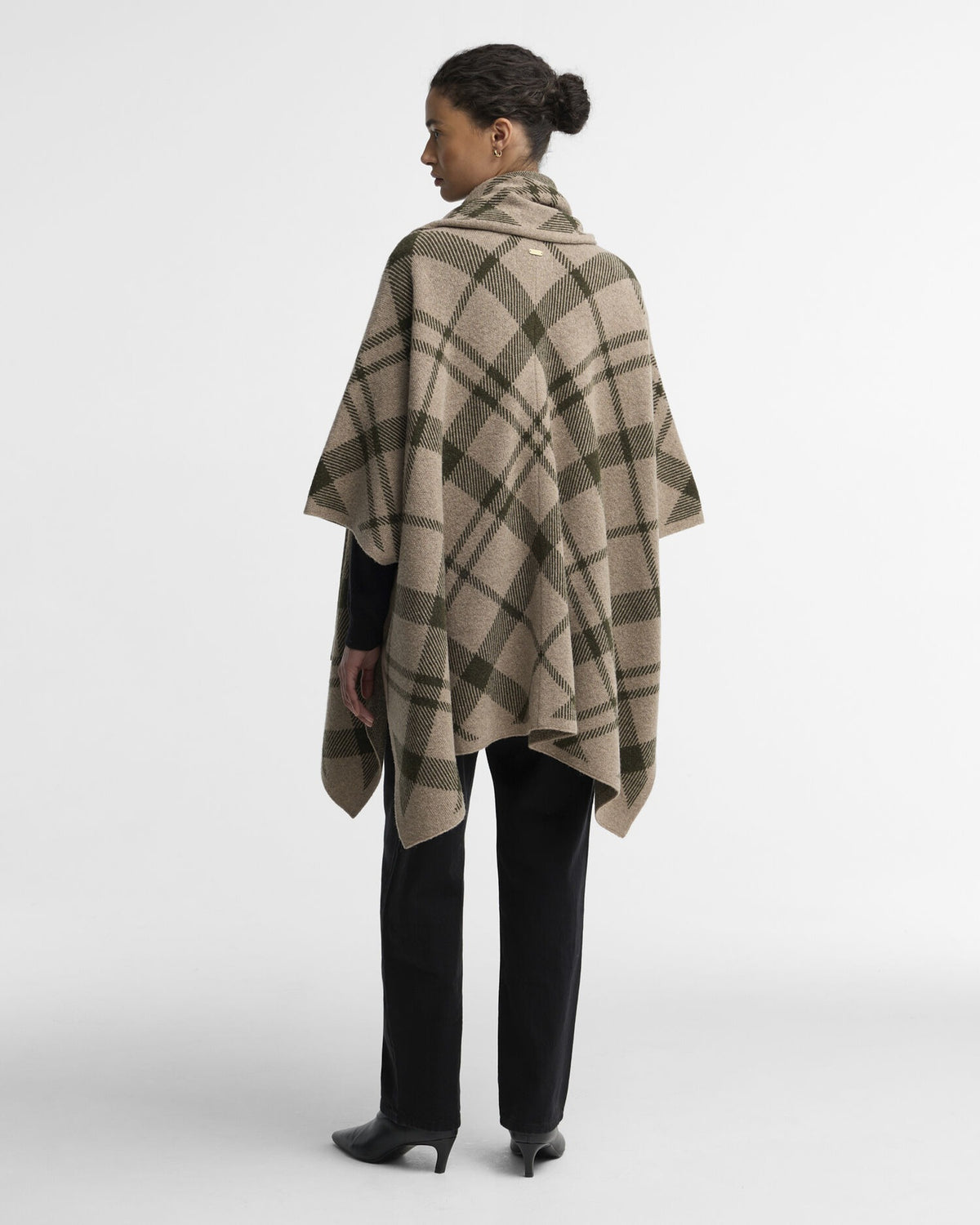 Vienna Tartan Wool-Blend Cape - Warm Trench Multi