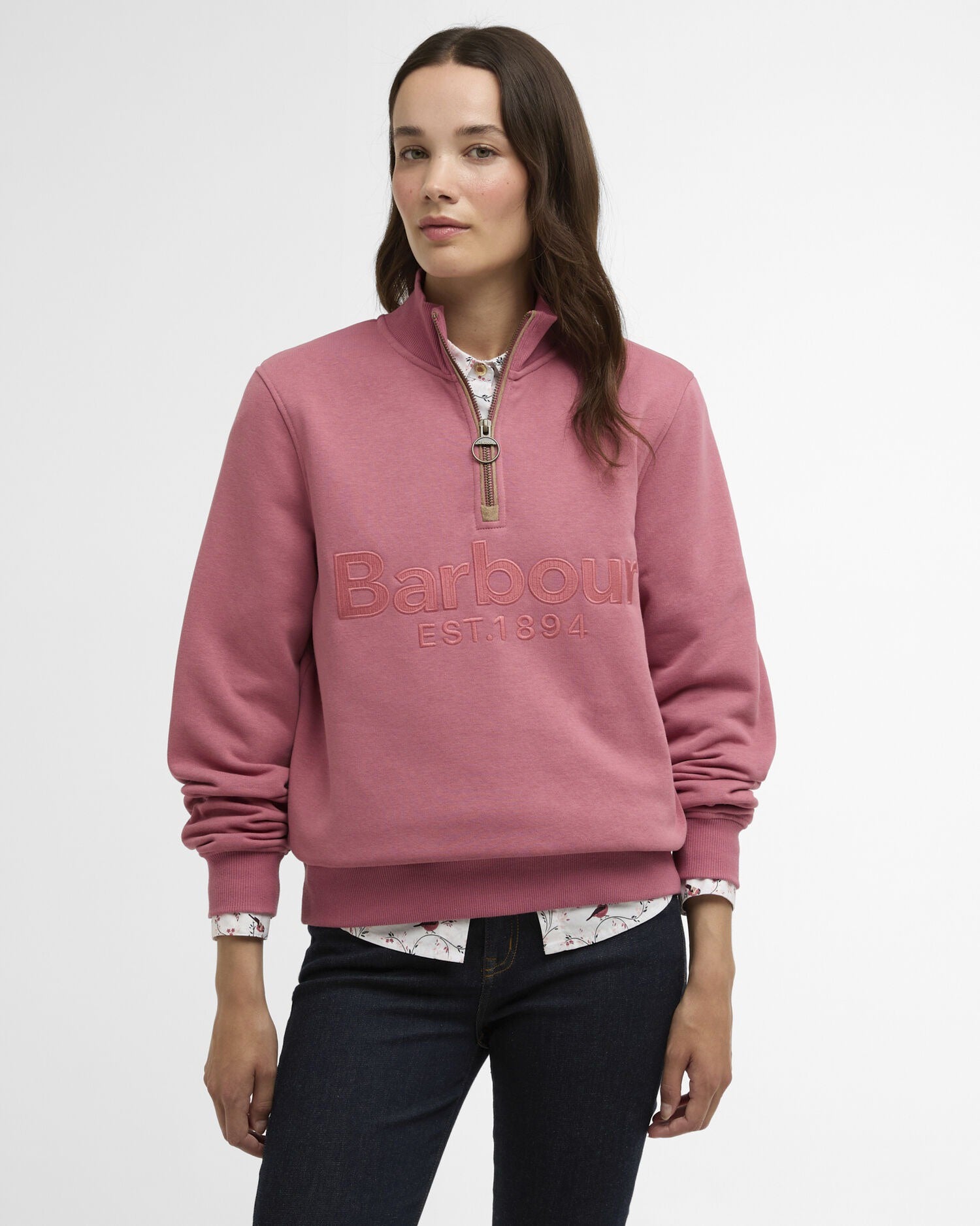 Cynthia Quarter-Zip Jumper - Wildberry
