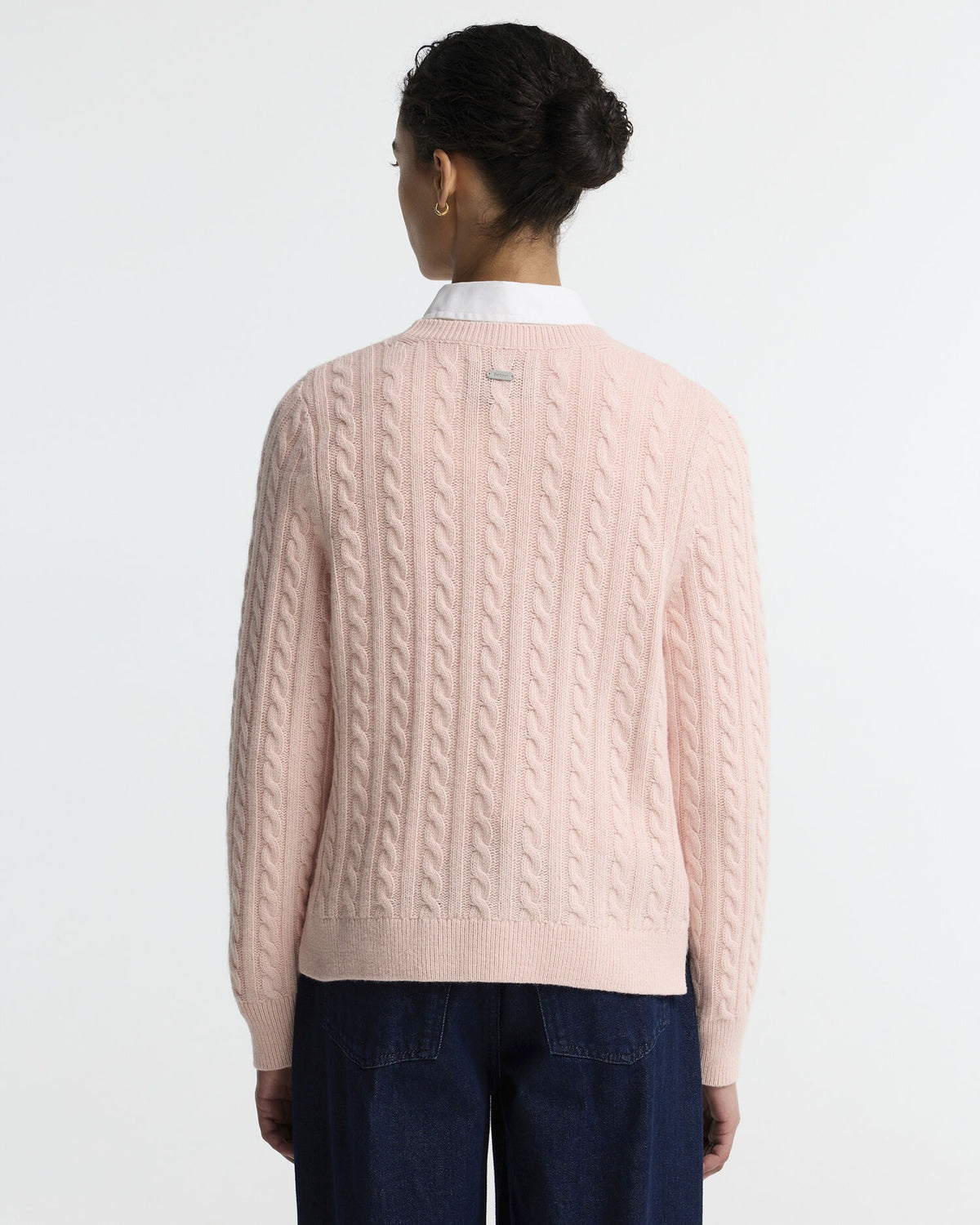 Ashdown Relaxed Wool-Blend Cable-Knit Jumper - Pink Blush