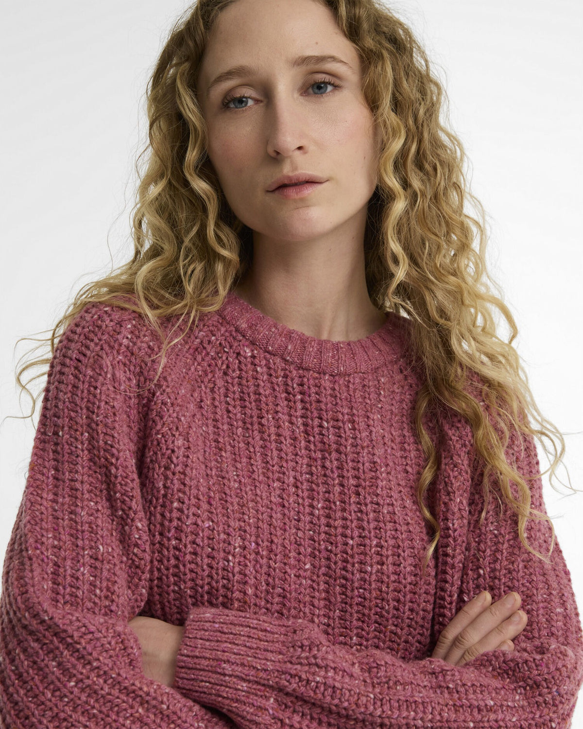 Alderney Wool-Blend Crew Neck Jumper - Tea Rose