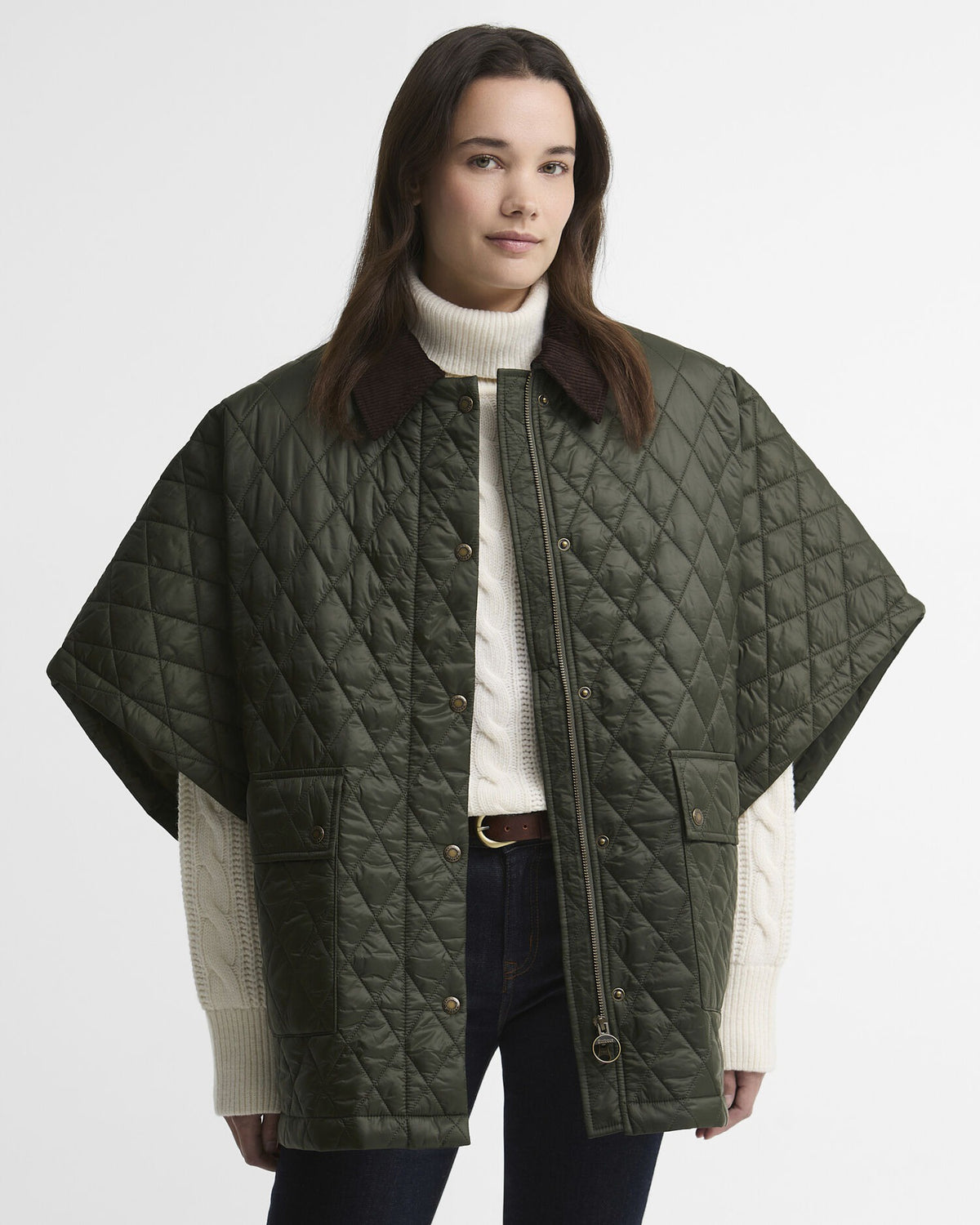 Mildred Quilted Cape - Olive/Shadow Classic