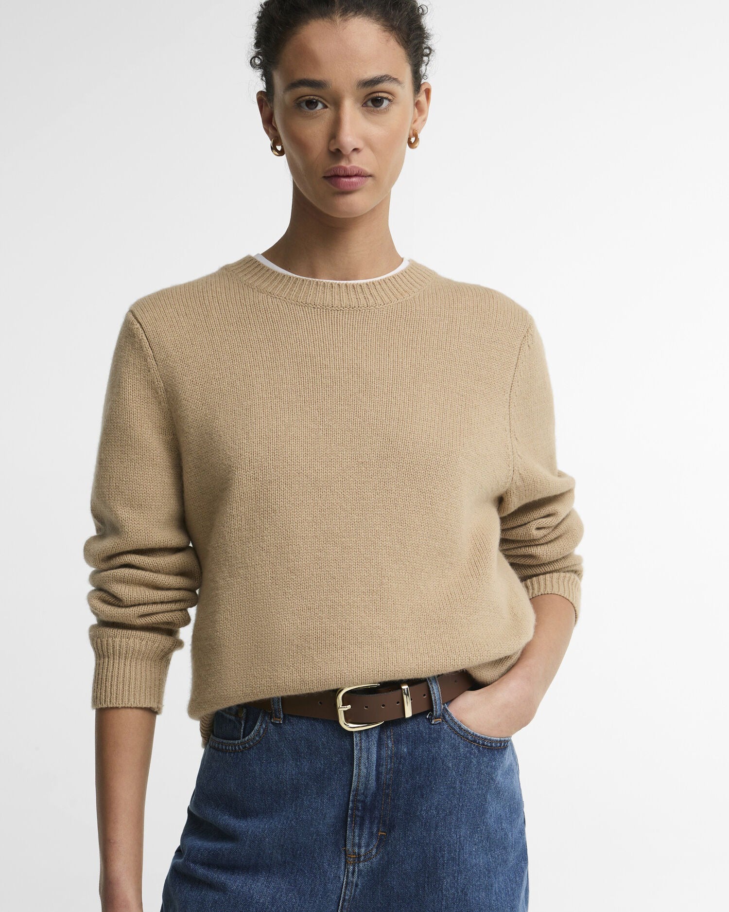 Woodhouse Wool-Cashmere Crew Neck Jumper - Warm Trench