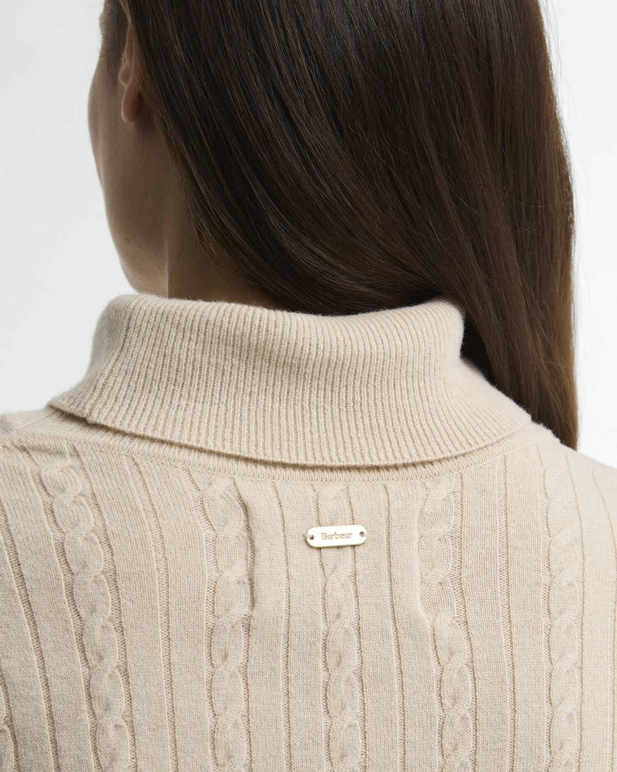 Georgette Cable Knit Rollneck Jumper - Birch