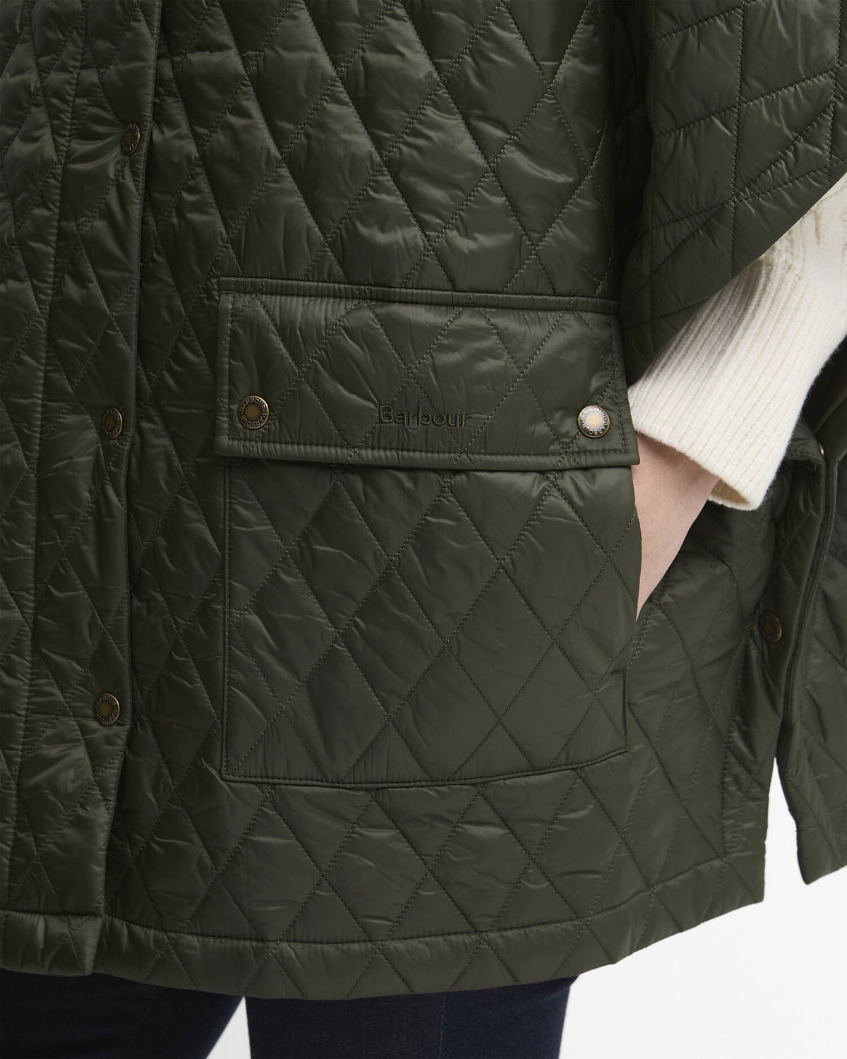 Mildred Quilted Cape - Olive/Shadow Classic
