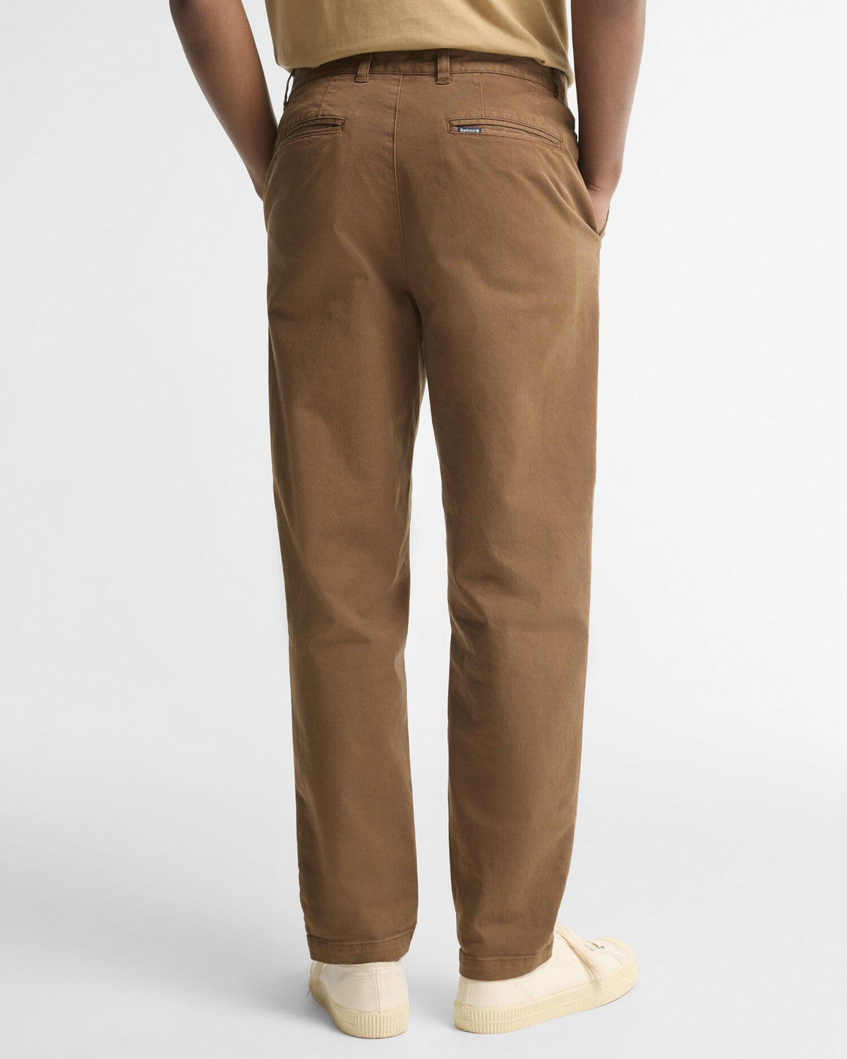 Washed Stretch Tailored Trousers - Dark Sand