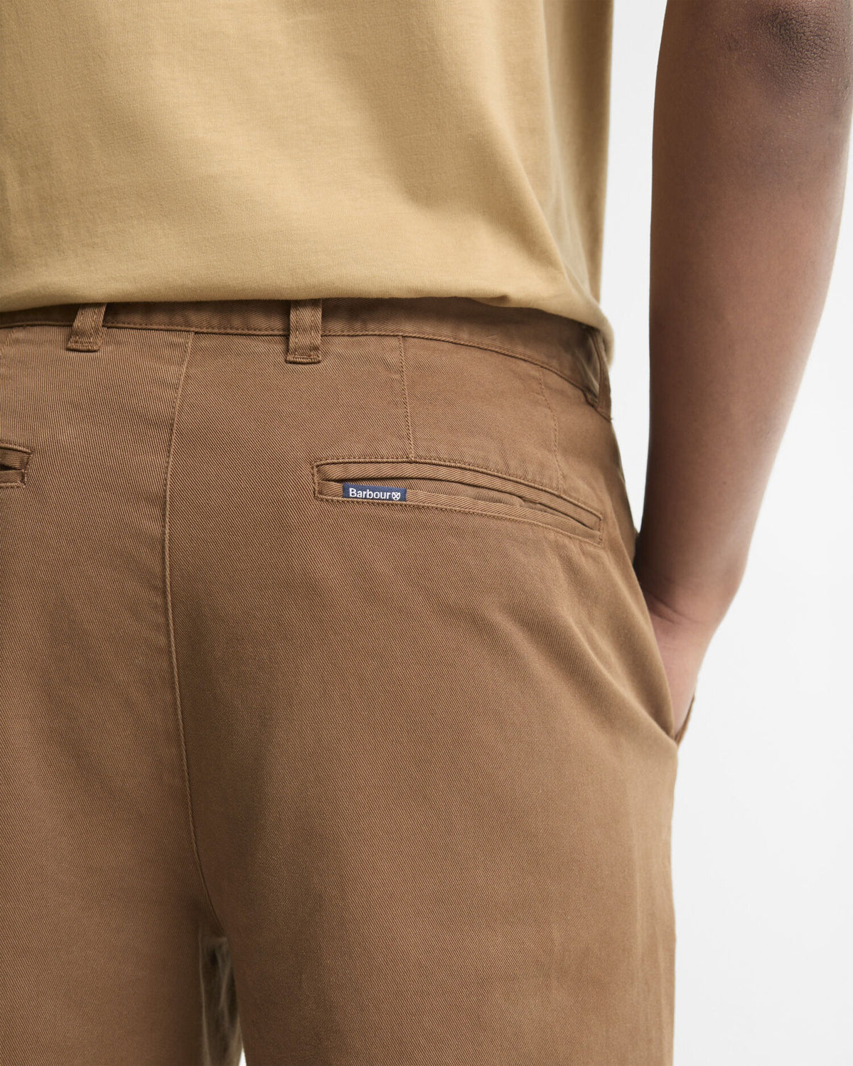 Washed Stretch Tailored Trousers - Dark Sand