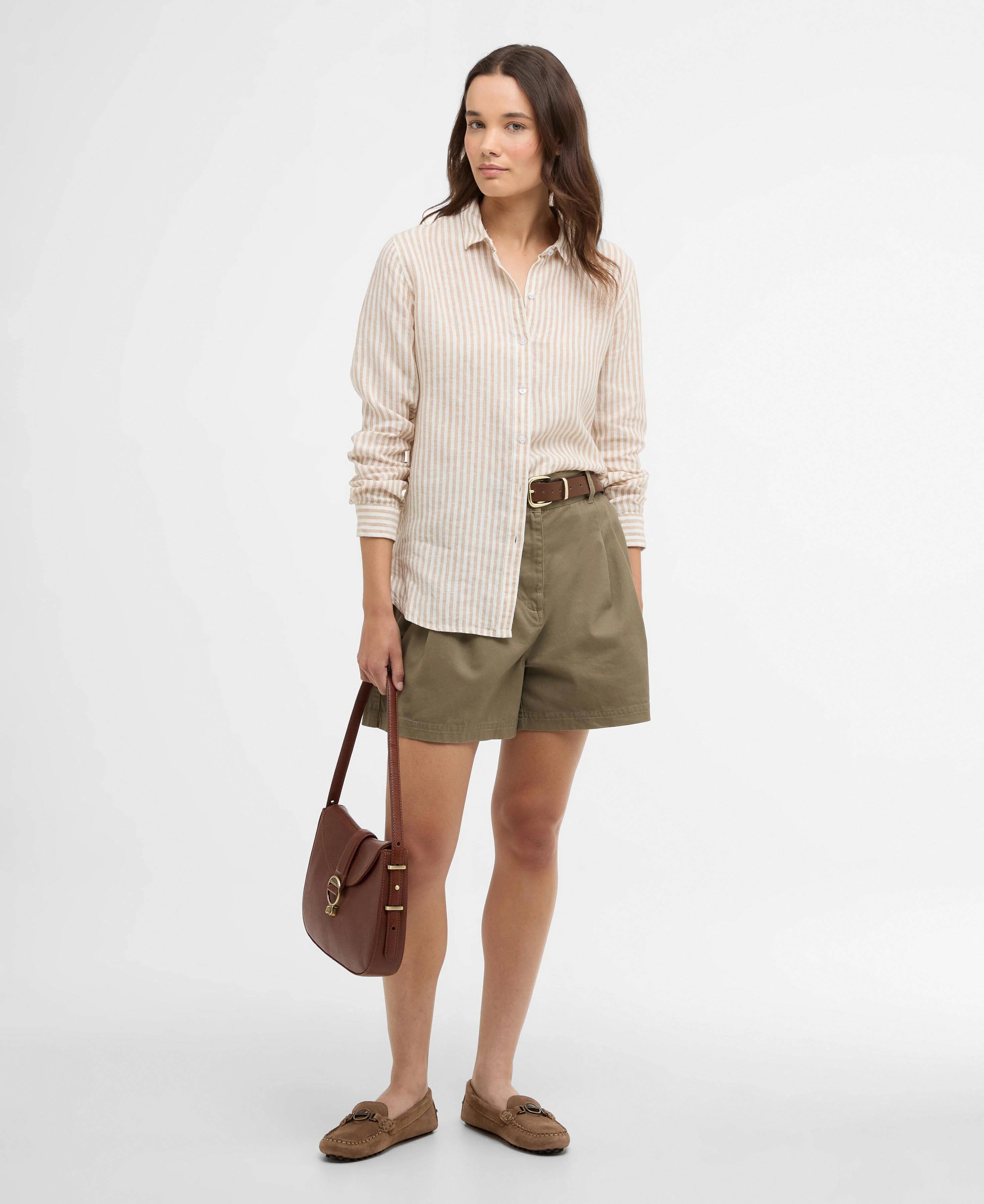 Marine Relaxed Long-Sleeved Shirt - Hessian Stripe