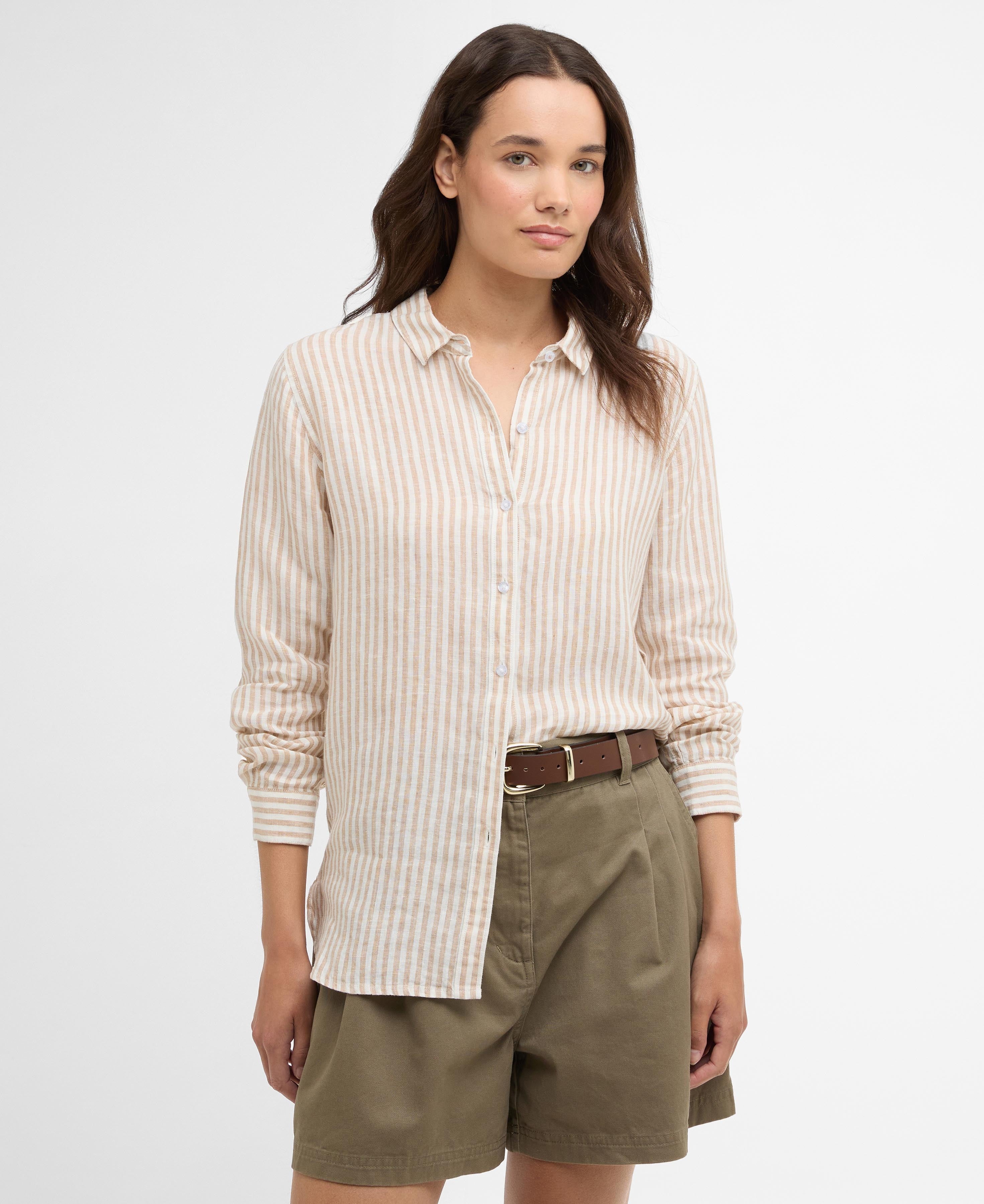 Marine Relaxed Long-Sleeved Shirt - Hessian Stripe