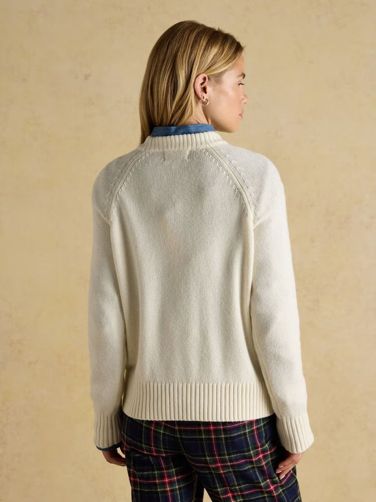 Jonty Skiing Intarsia Cotton-Rich Crew Neck Jumper