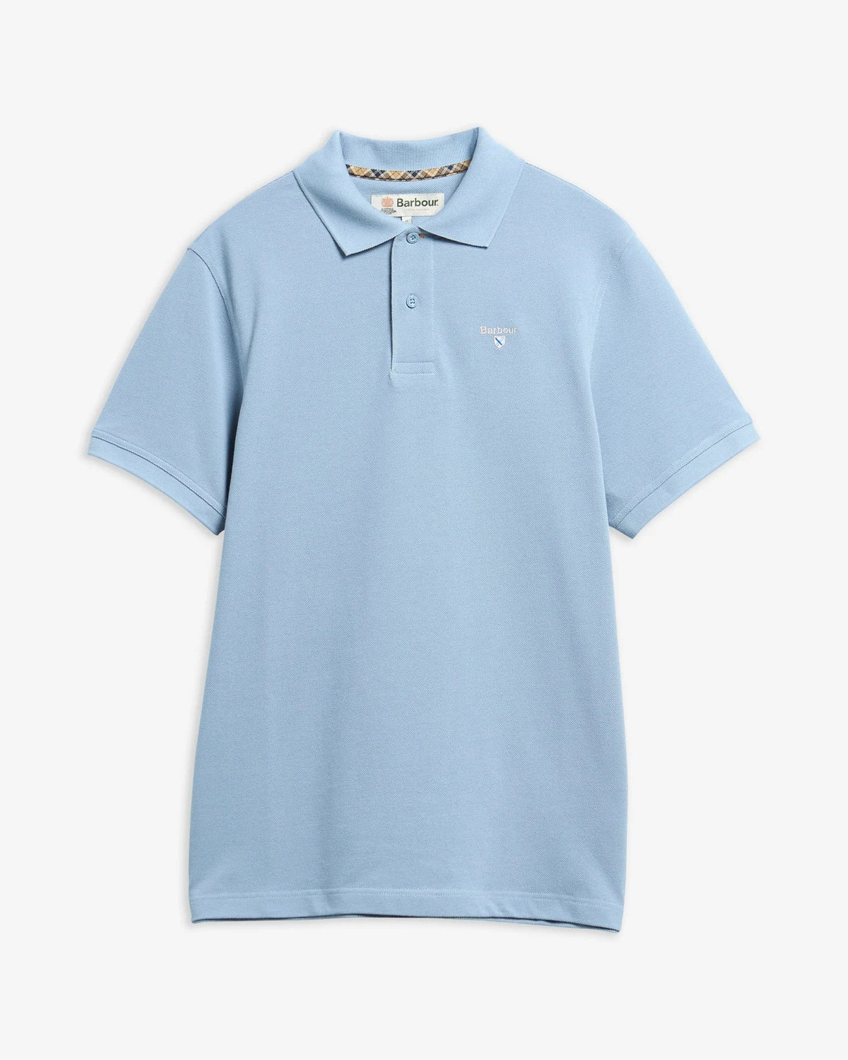 Tartan Pique Polo Shirt - Tarn Blue