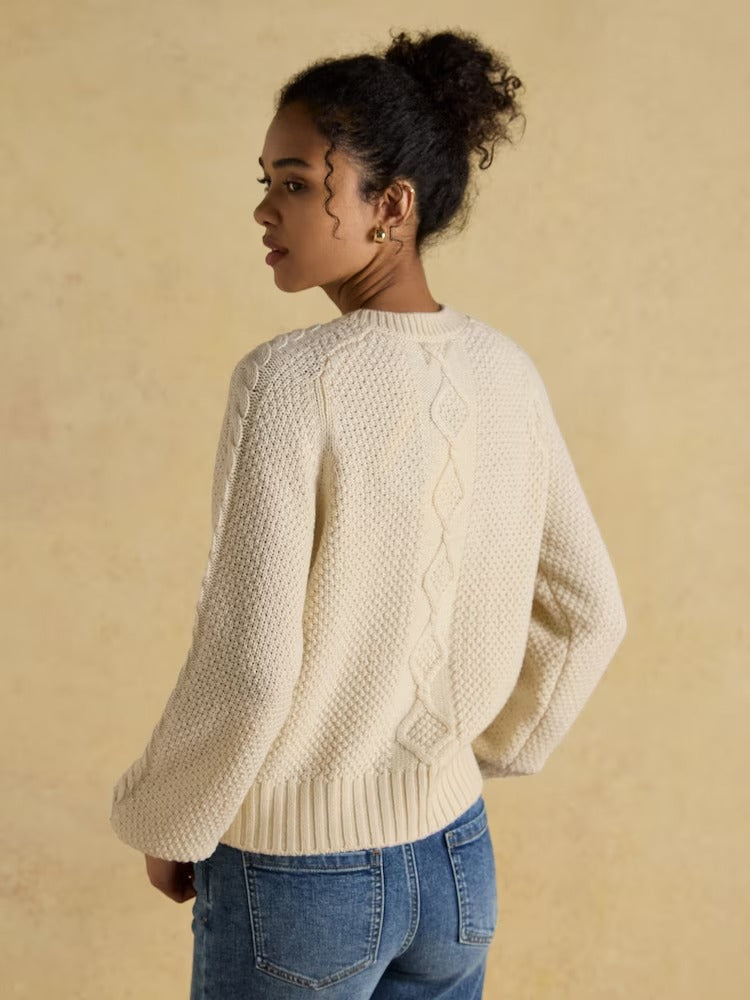 Rafferty Cream Cable Knit Cardigan