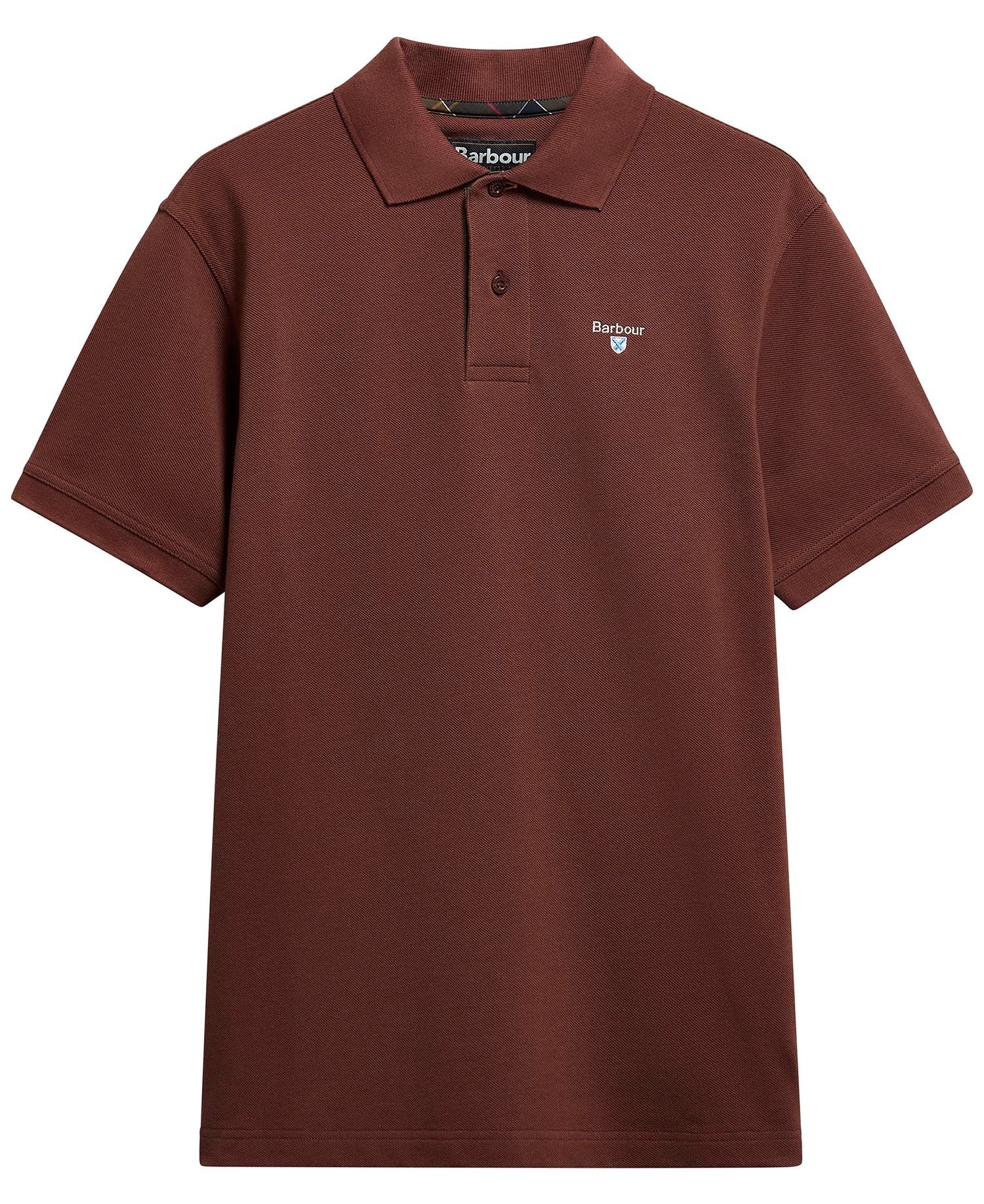 Tartan Pique Polo Shirt - Burnt Pepper