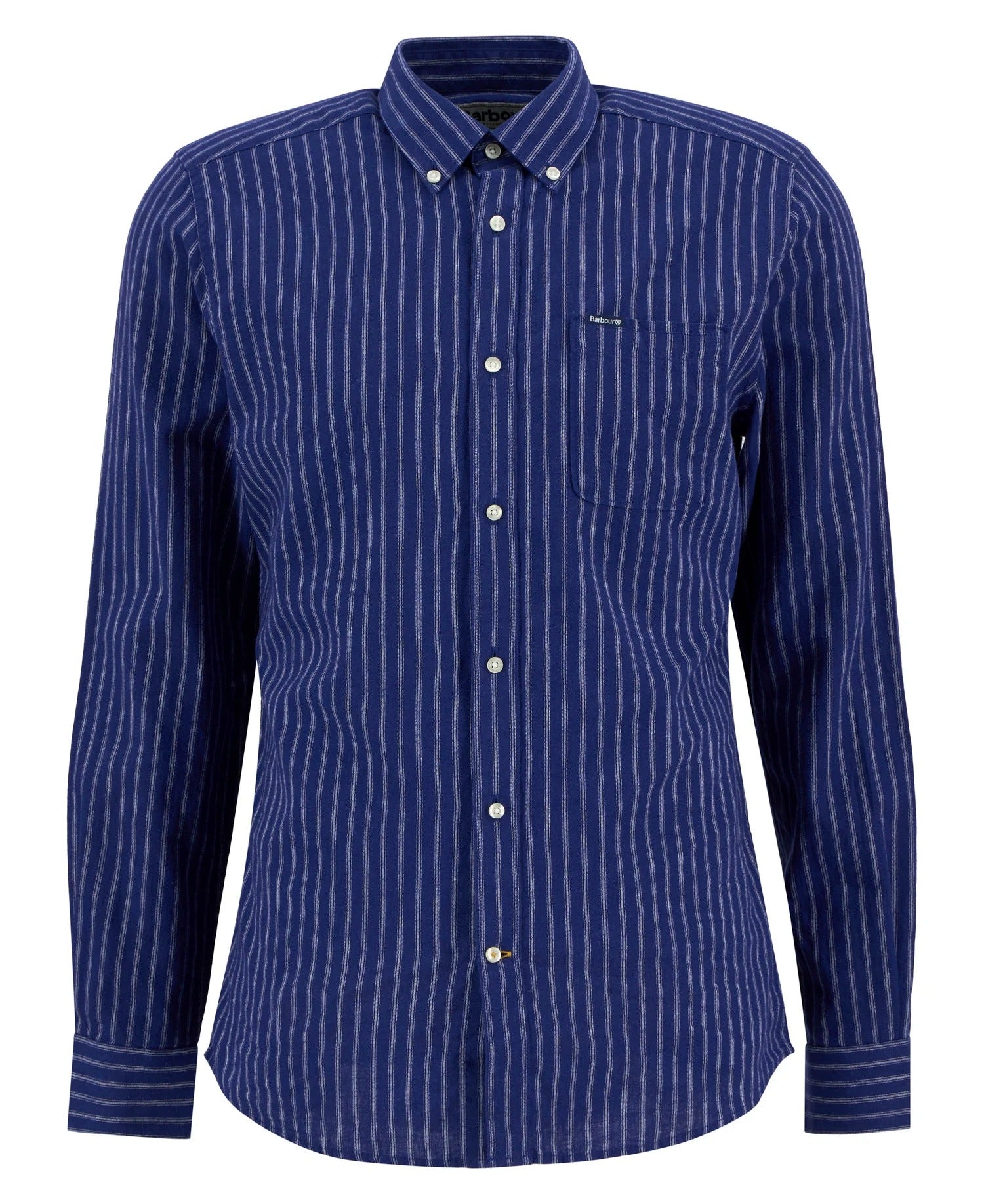 Nelson Striped Long-Sleeved Tailored Shirt - Indigo