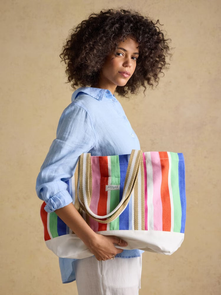 Promenade Multi Stripe Canvas Tote Bag