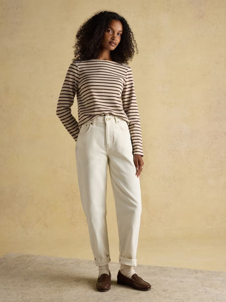 Harbour Neutral Boat Neck Breton Top