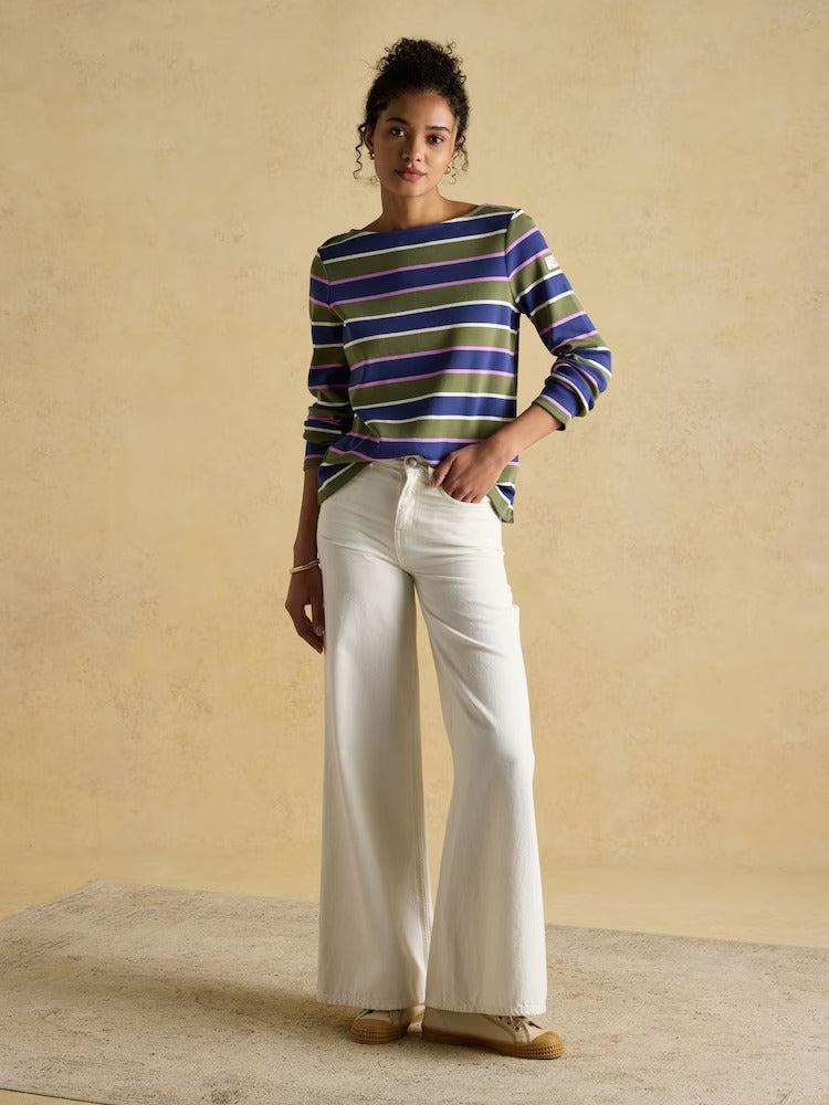 Harbour Multi Boat Neck 100% Cotton Breton Top