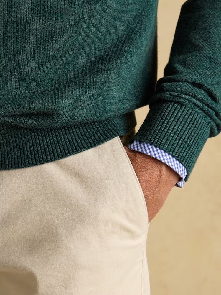 Hillside Dark Green Quarter Zip Knitted Jumper