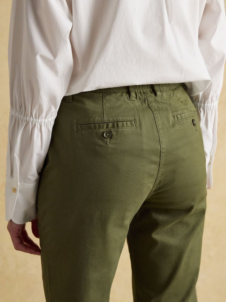 Slim Fit Khaki Green Chino Trousers