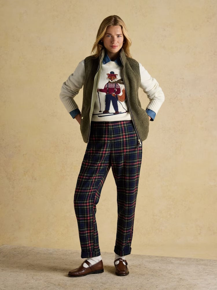 Jonty Skiing Intarsia Cotton-Rich Crew Neck Jumper