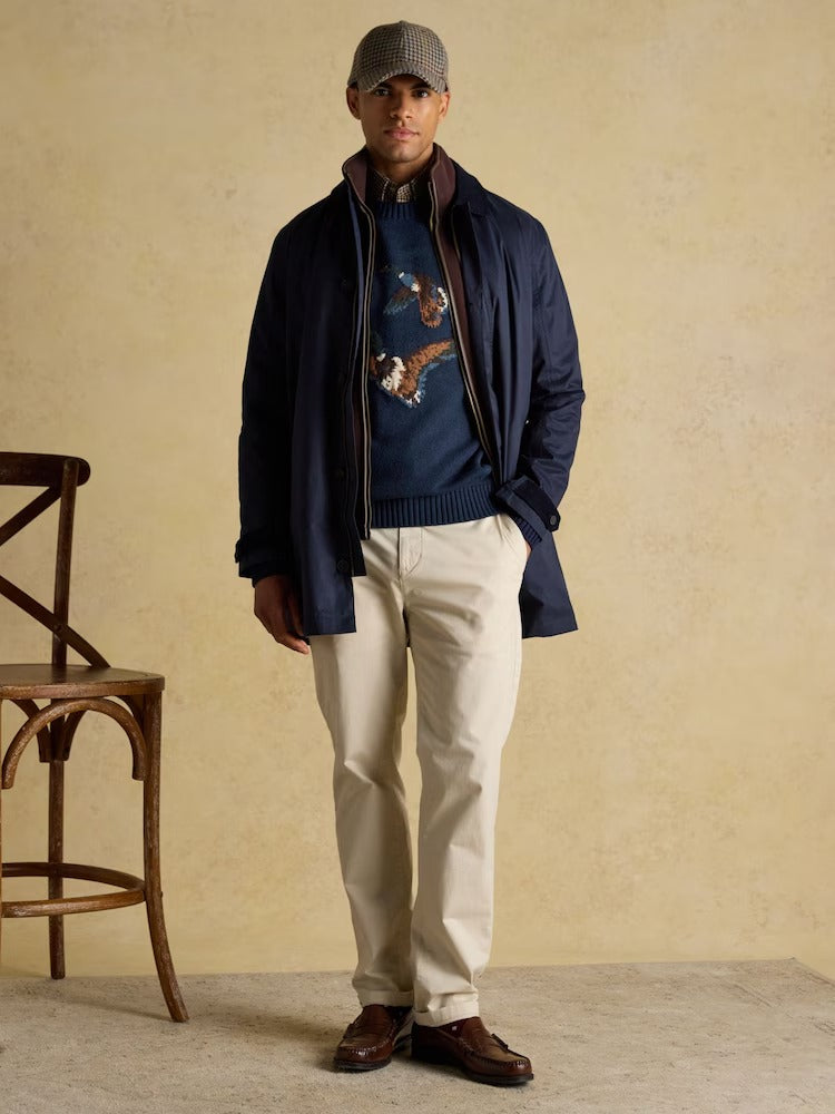 Duck Intarsia Blue Crew Neck Jumper