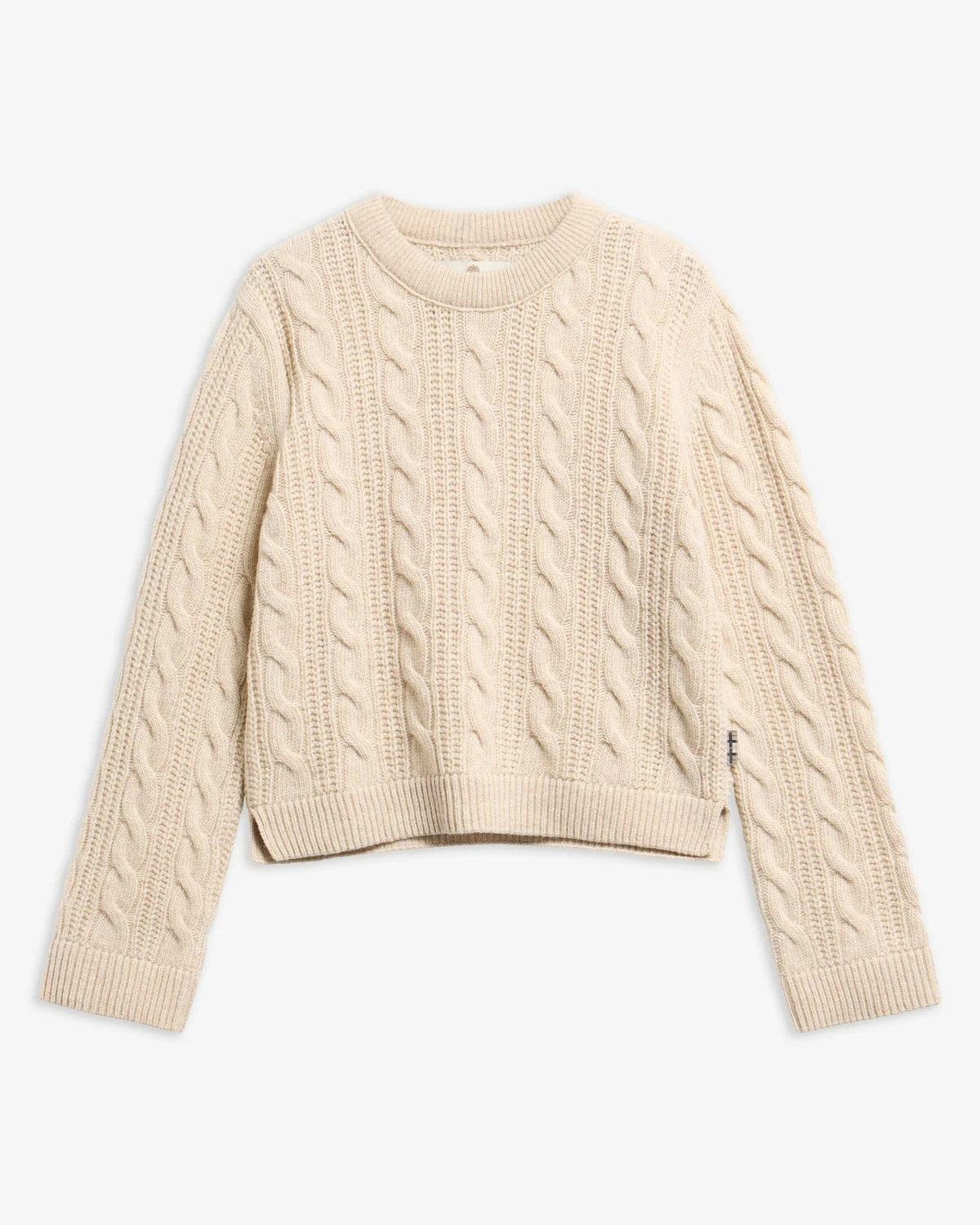 Joan Cropped Cable Knit Jumper - Birch
