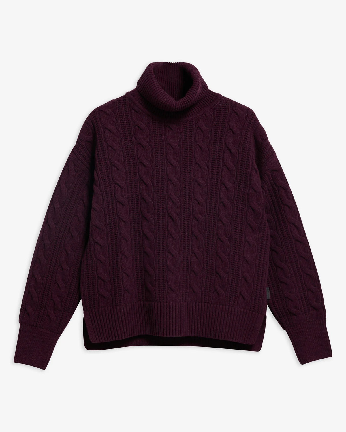 Agatha Wool Cable Knit Rollneck Jumper - Fig