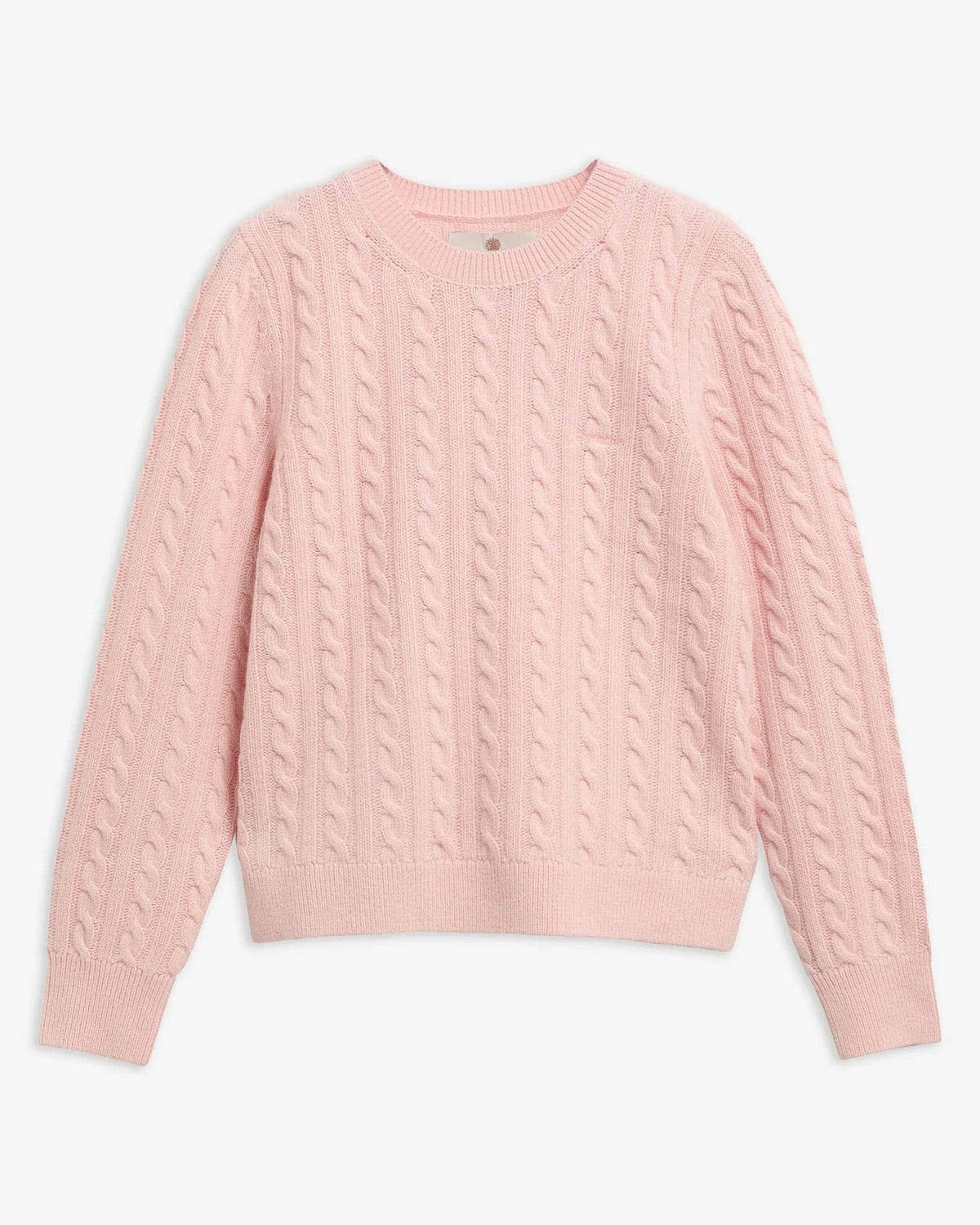 Ashdown Relaxed Wool-Blend Cable-Knit Jumper - Pink Blush