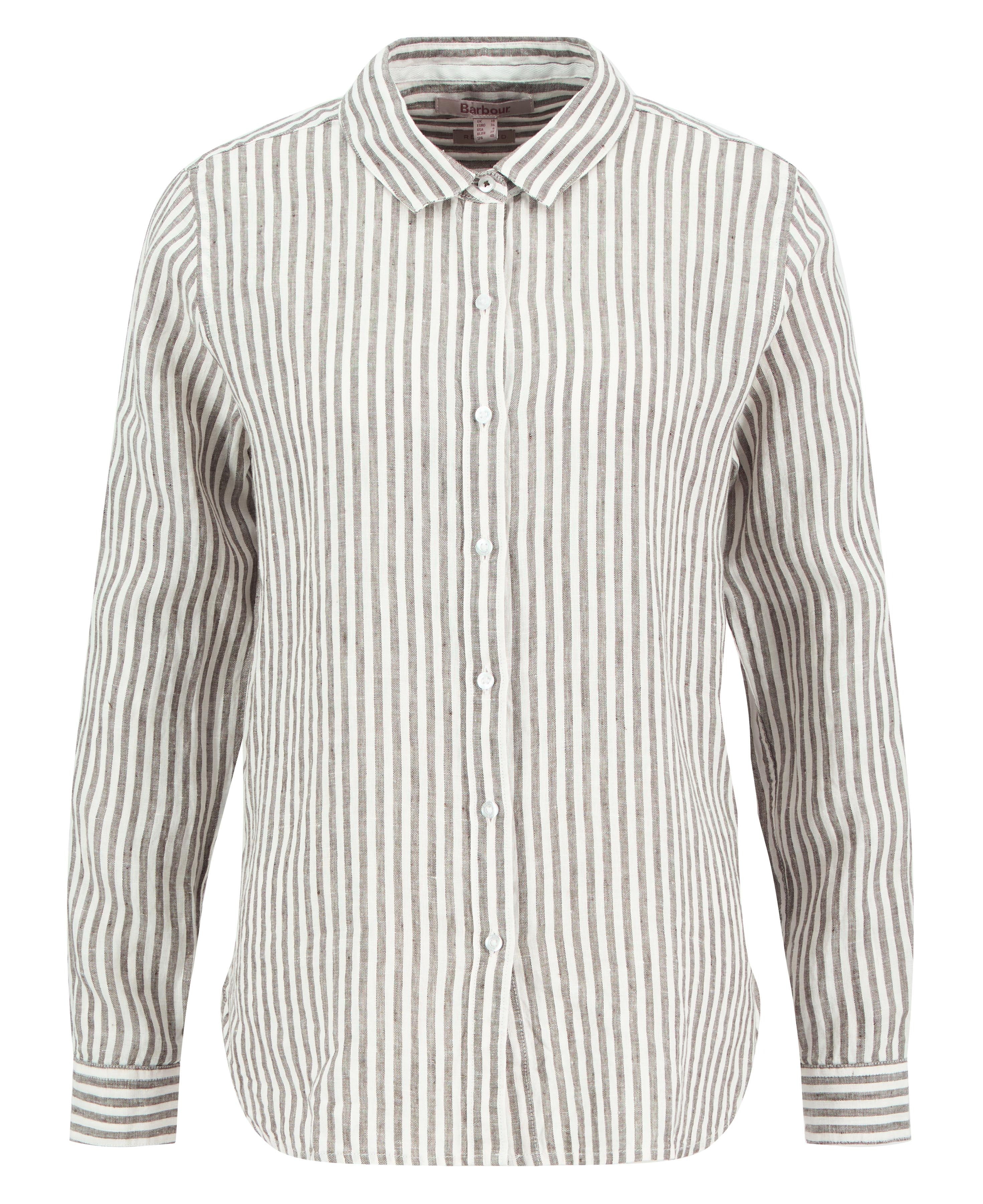 Marine Relaxed Long-Sleeved Shirt - Dusky Khaki Stripe