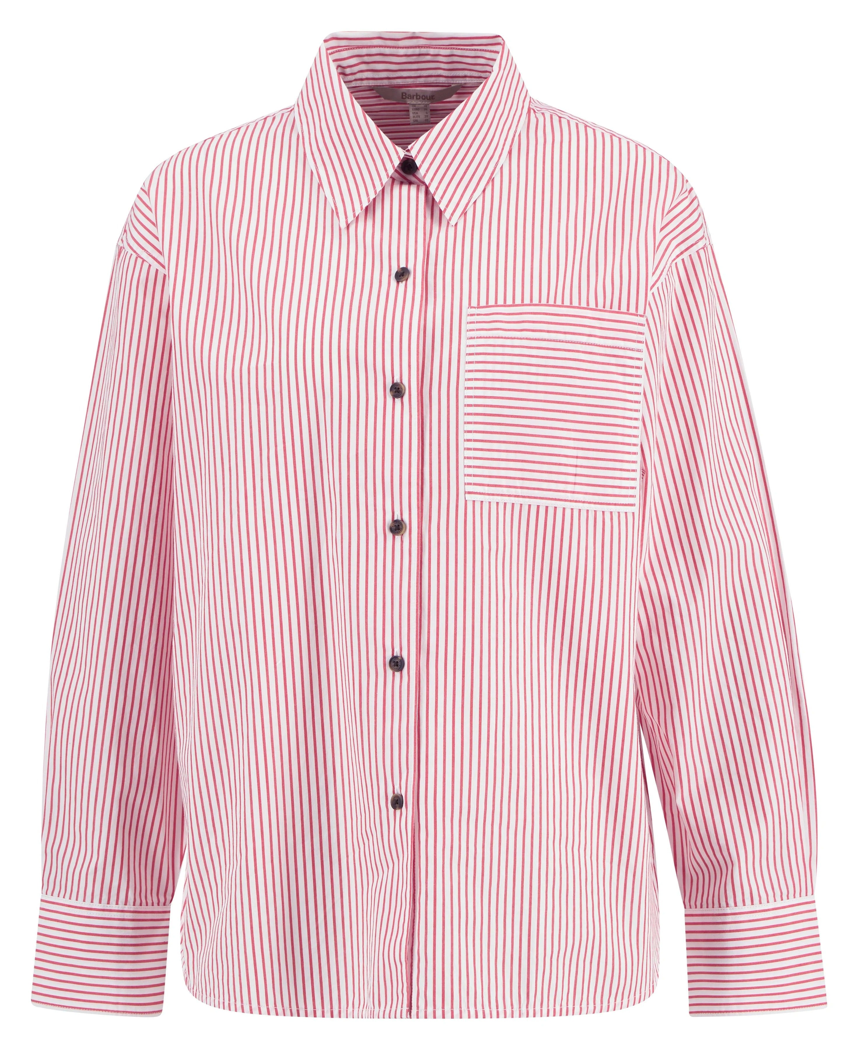 Polly Striped Relaxed Shirt - Poppy Red Stripe