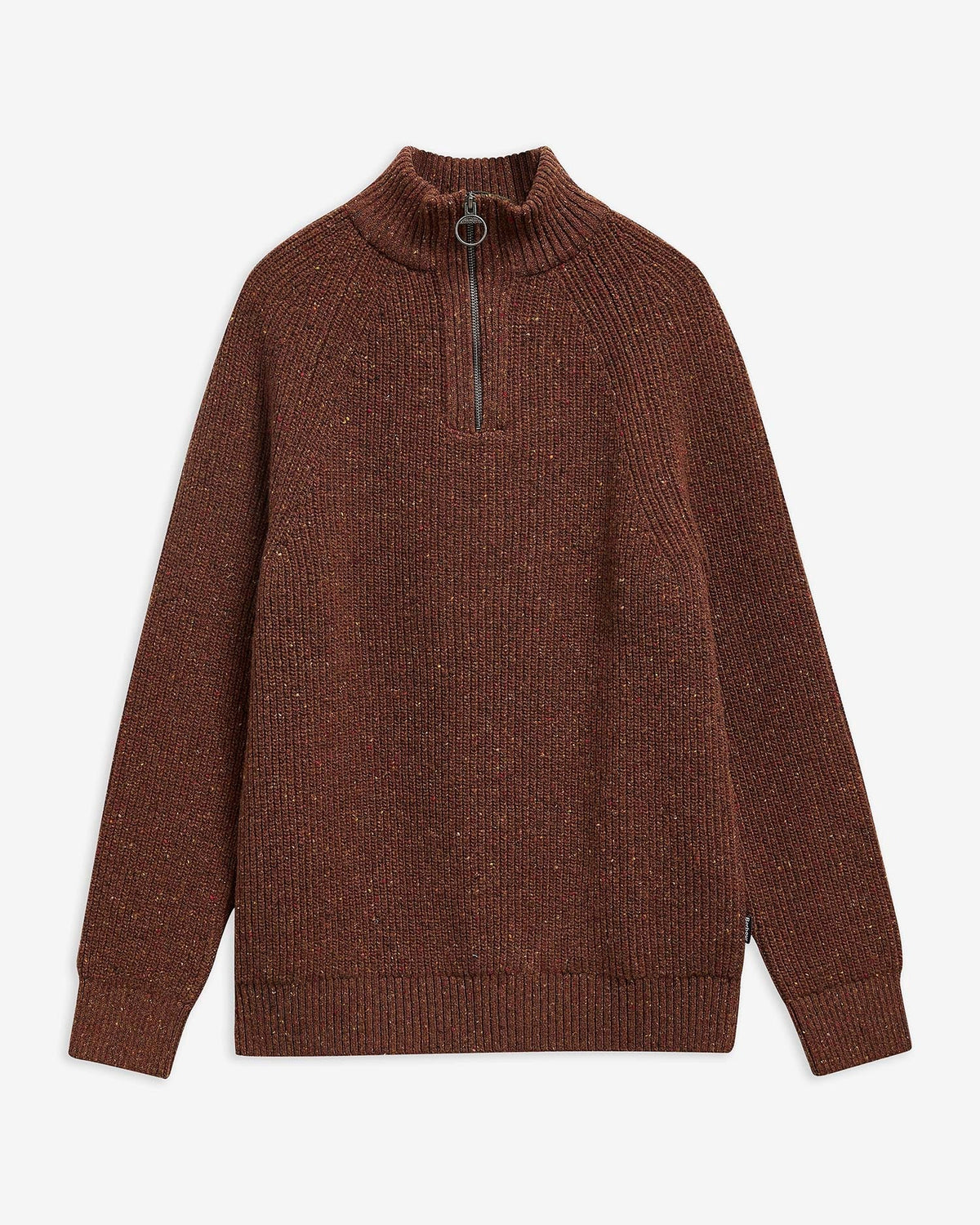 Essentials Fleck Wool Half-Zip Jumper - Bracken