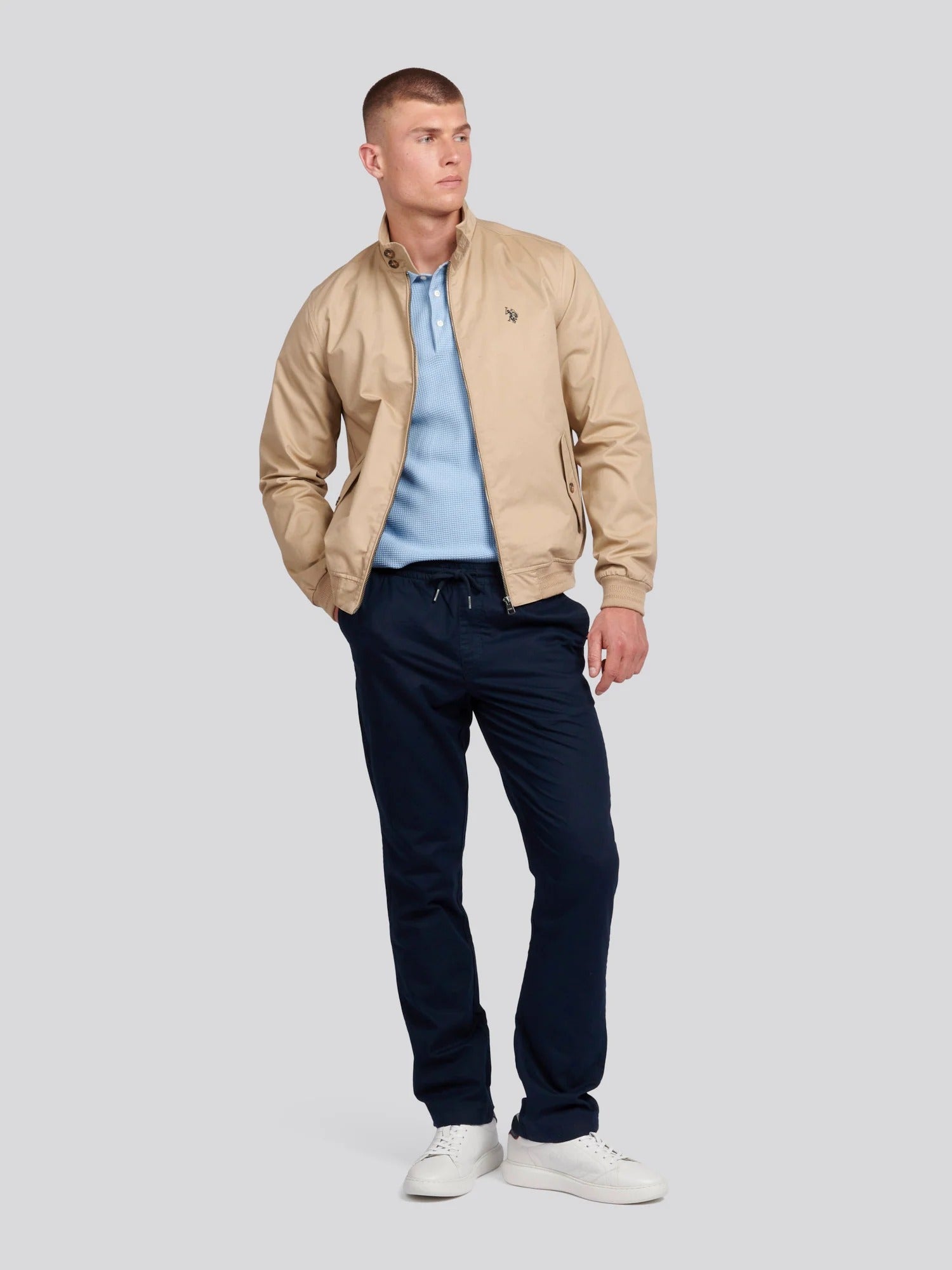 Men's Cotton Twill Harrington Jacket in Cornstalk