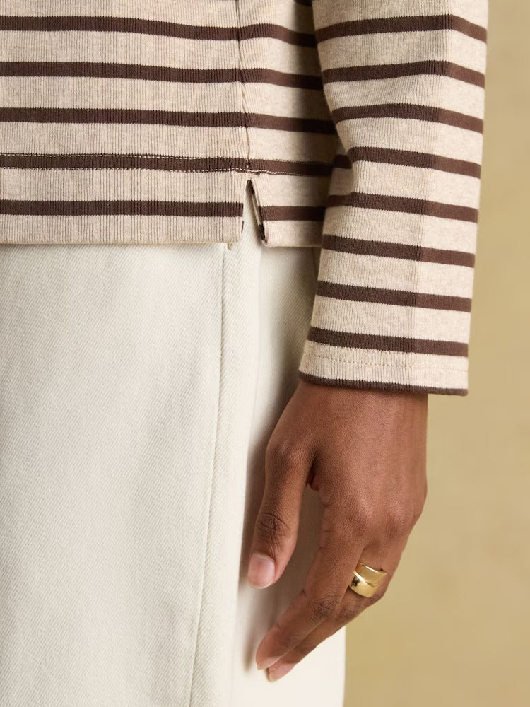 Harbour Neutral Boat Neck Breton Top