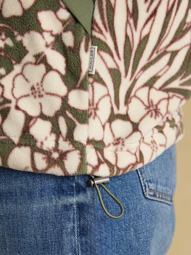 Olivia Green Floral Quarter Zip Fleece