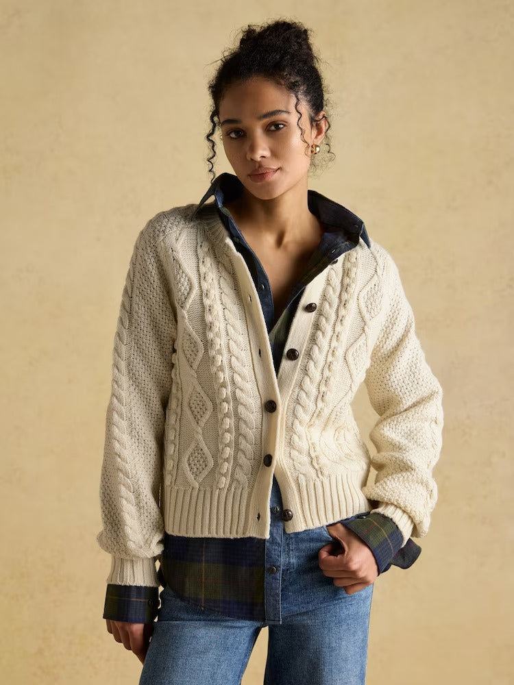 Rafferty Cream Cable Knit Cardigan