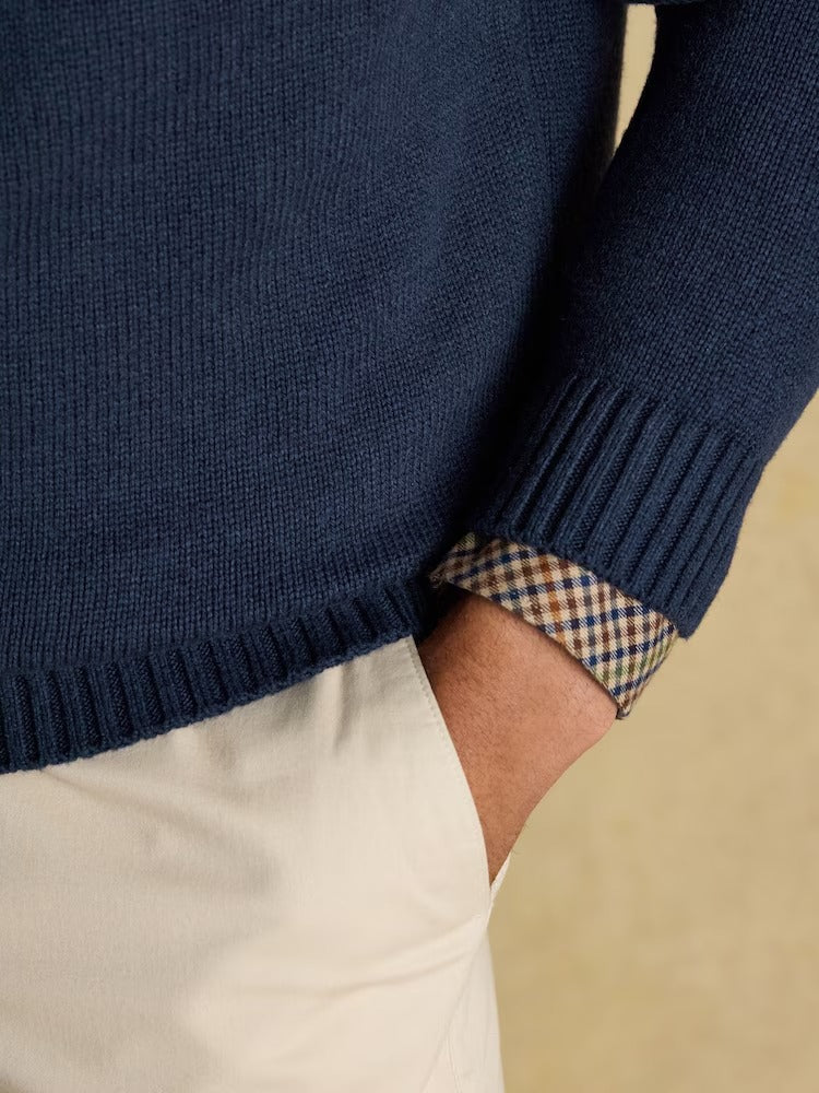 Duck Intarsia Blue Crew Neck Jumper