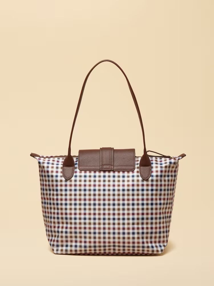 Edie Gingham Tote Shoulder Bag
